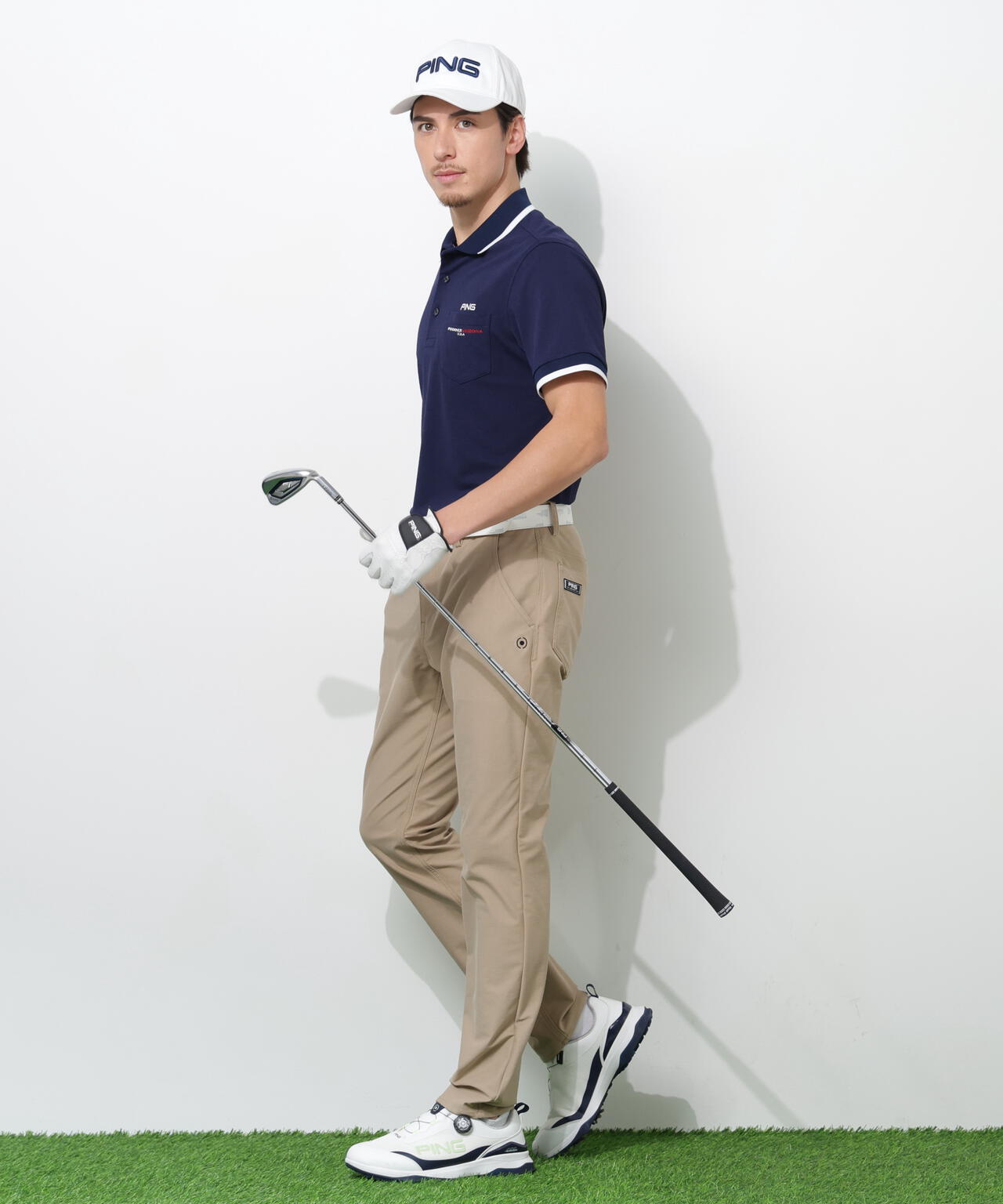 【PING APPAREL】スナップテックス半袖ラインポロシャツ <NATIVE> (MENS)