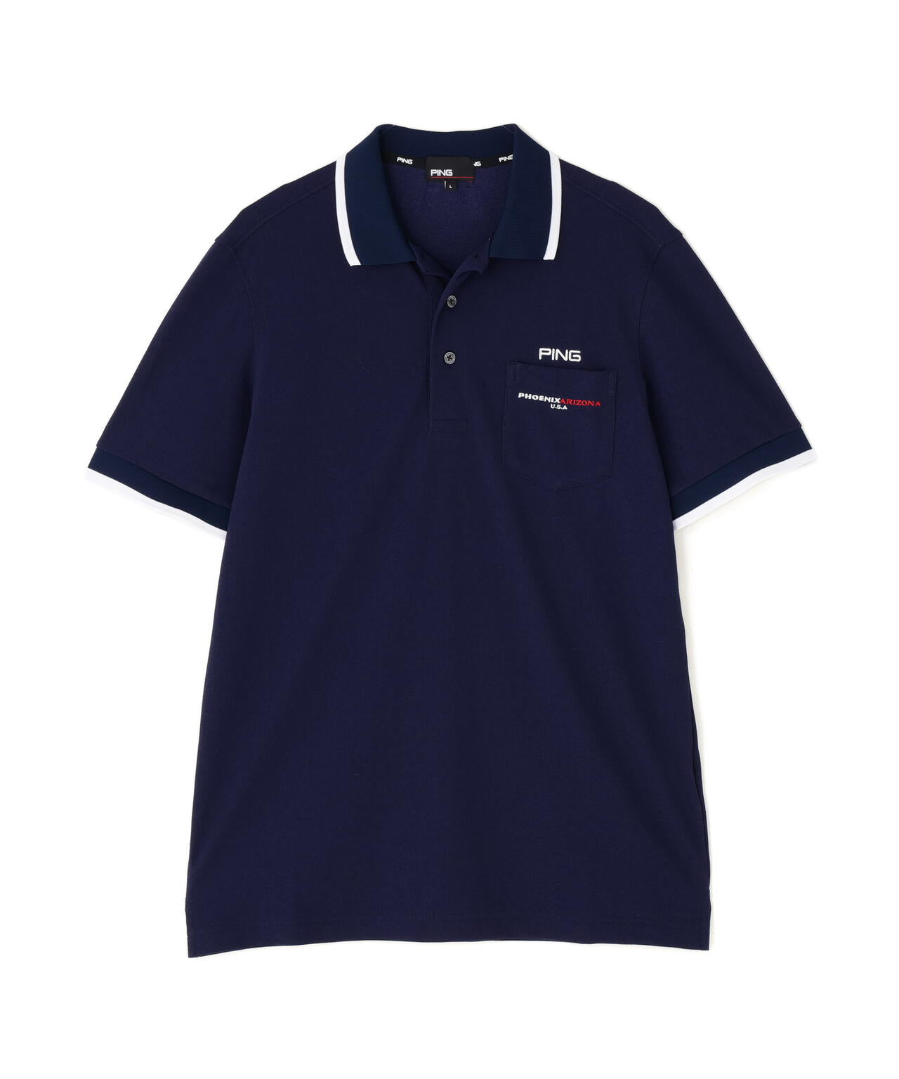 【PING APPAREL】スナップテックス半袖ラインポロシャツ <NATIVE> (MENS)