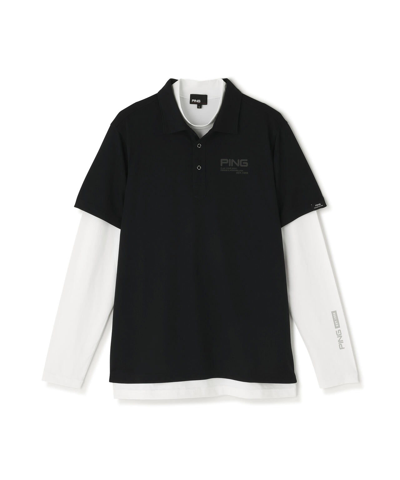 【PING APPAREL】ハニカムメッシュ/ベア天竺 レイヤードツインセット <PERFORMANCE> (MENS)