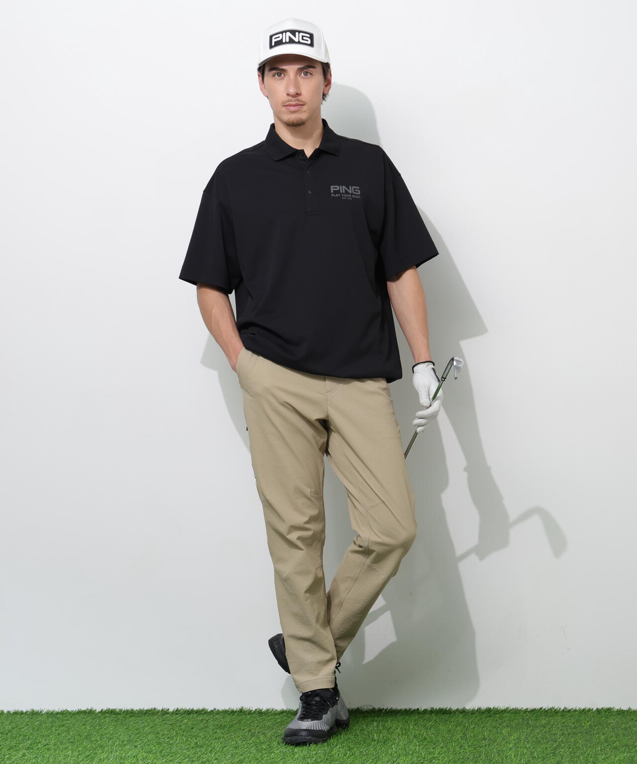 【PING APPAREL】クイックドライUV半袖カノコオーバーポロシャツ <PERFORMANCE> (MENS)