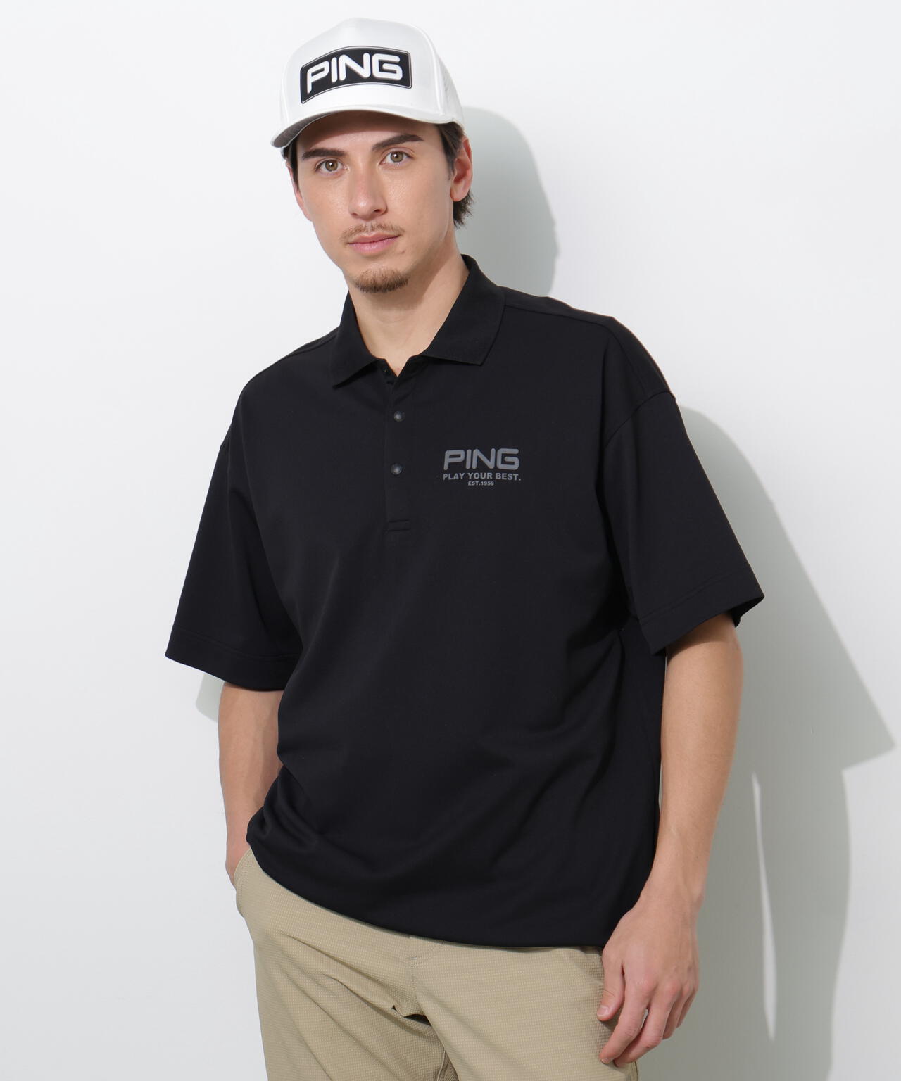 【PING APPAREL】クイックドライUV半袖カノコオーバーポロシャツ <PERFORMANCE> (MENS)