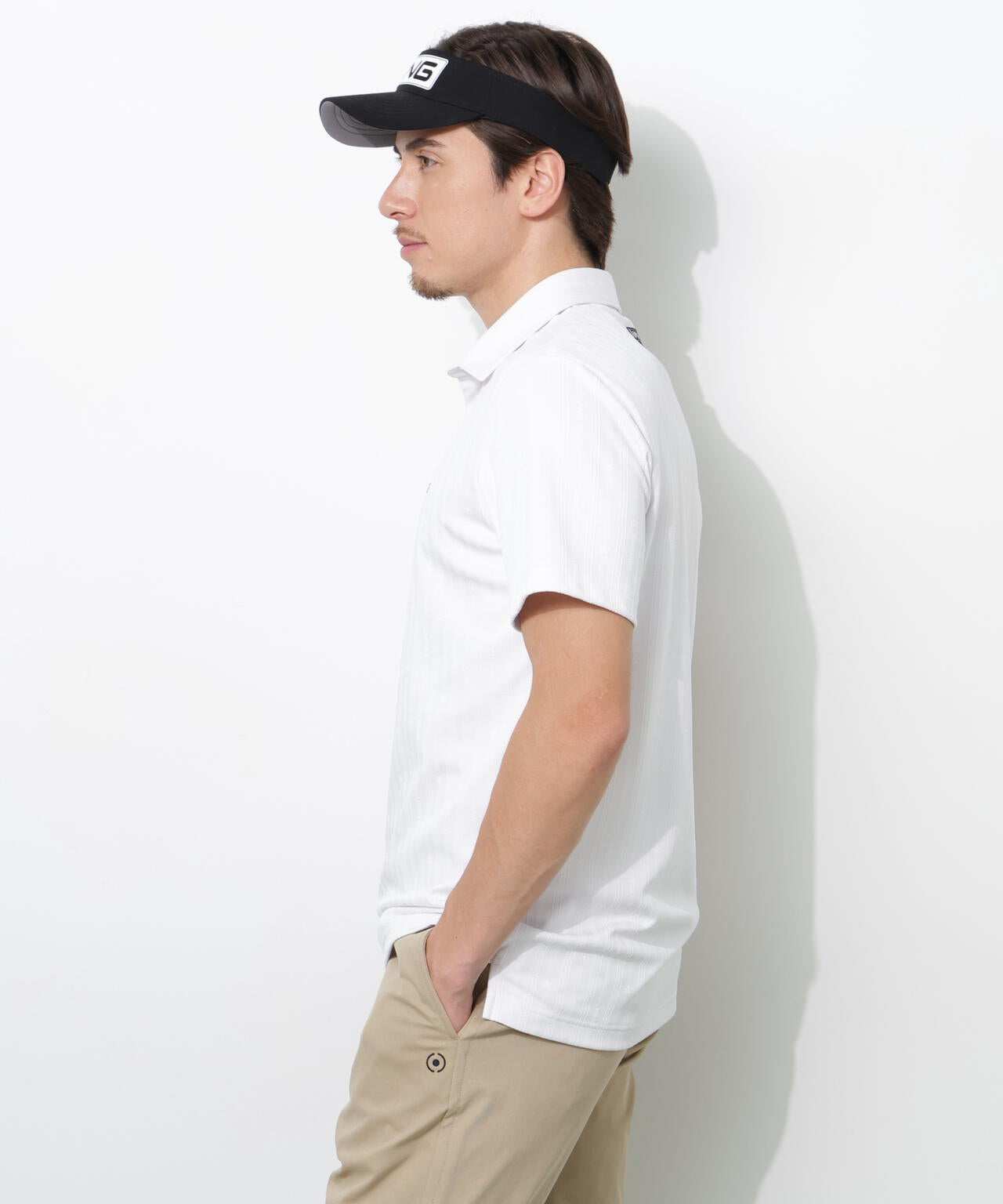 【PING APPAREL】凸凹ストライプジャガード半袖ポロシャツ <NATIVE> (MENS)