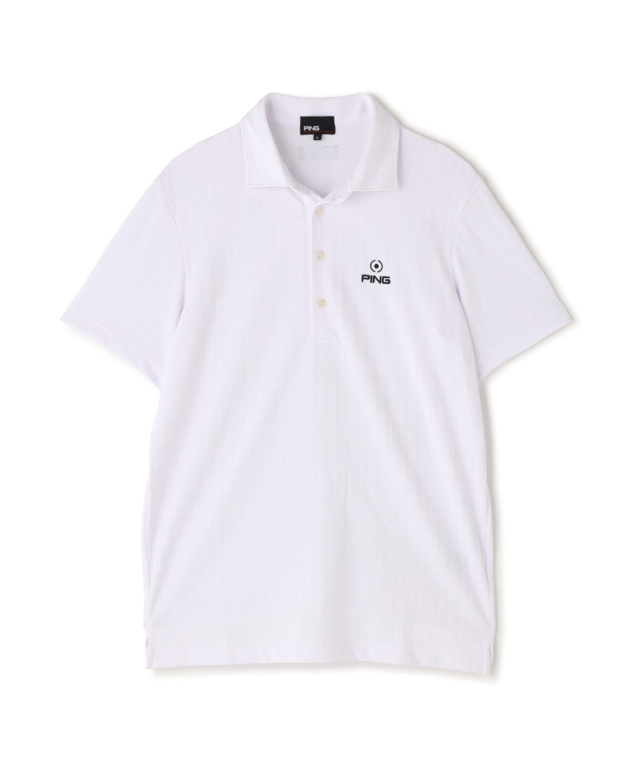 【PING APPAREL】凸凹ストライプジャガード半袖ポロシャツ <NATIVE> (MENS)