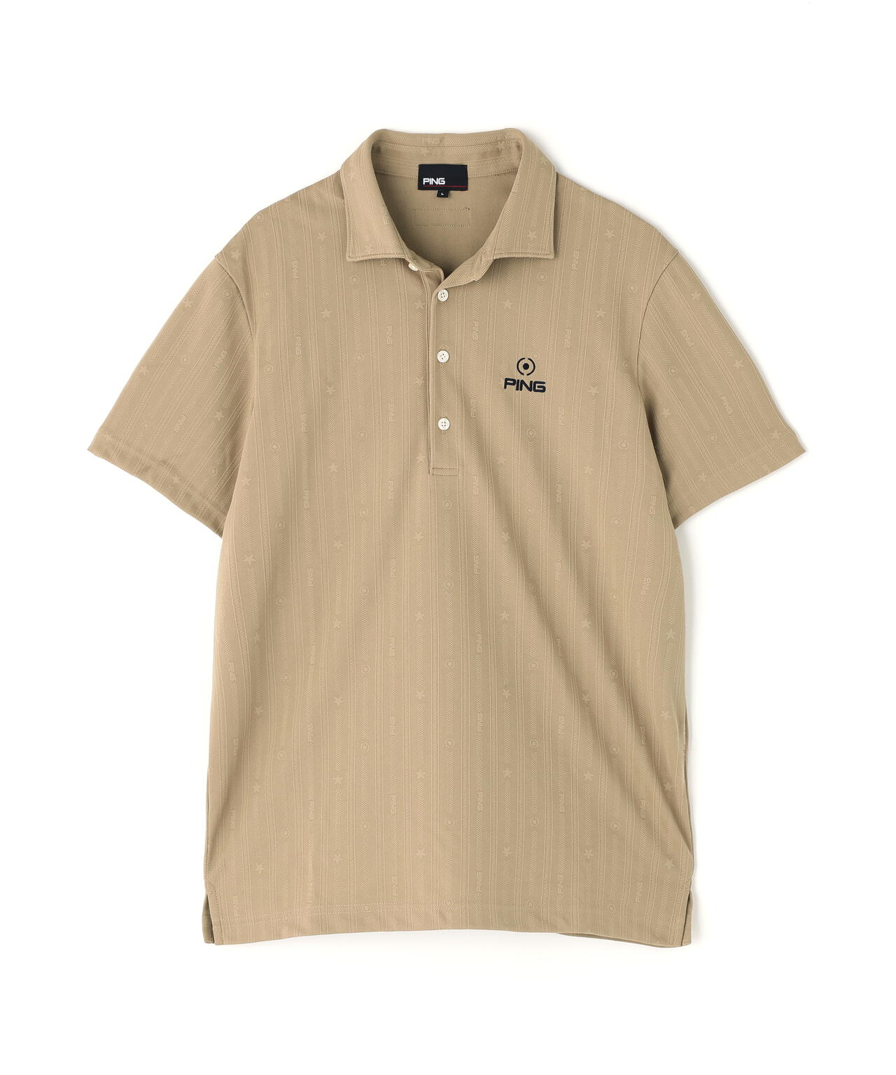 【PING APPAREL】凸凹ストライプジャガード半袖ポロシャツ <NATIVE> (MENS)