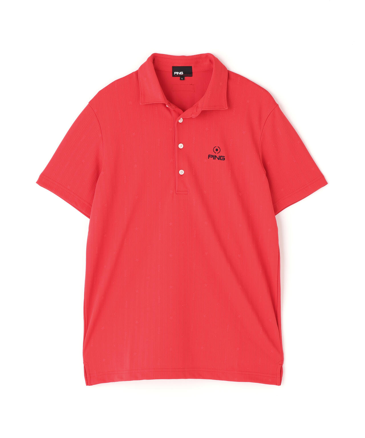 【PING APPAREL】凸凹ストライプジャガード半袖ポロシャツ <NATIVE> (MENS)
