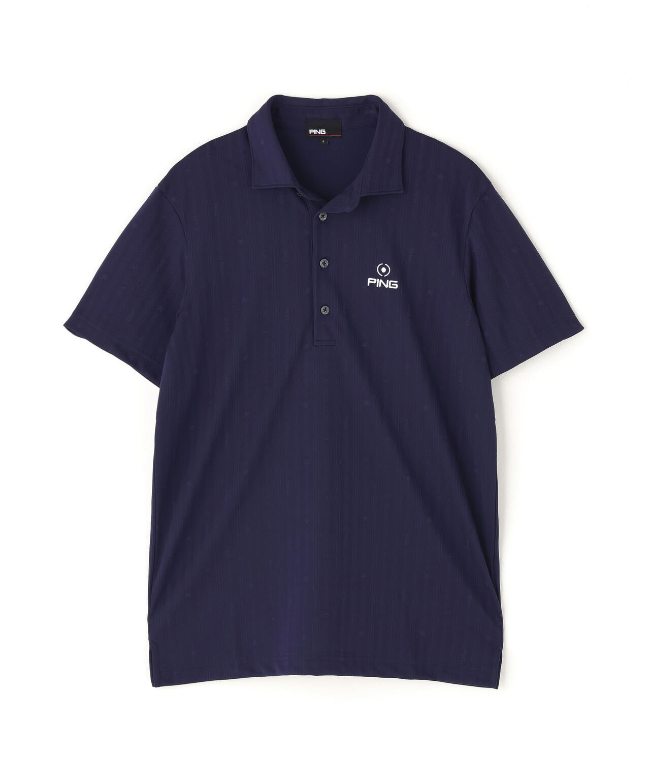 【PING APPAREL】凸凹ストライプジャガード半袖ポロシャツ <NATIVE> (MENS)