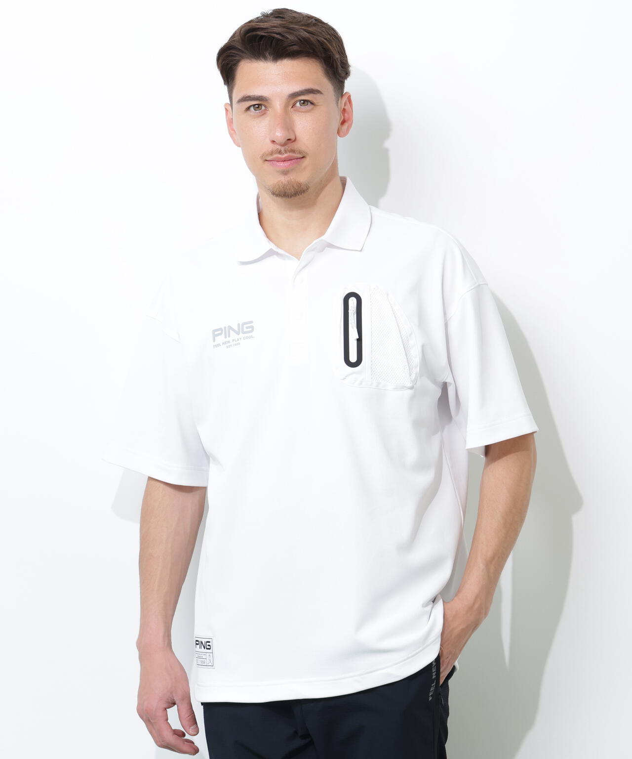 【PING APPAREL】半袖カノコオーバーポロシャツ <GOLD> (MENS)