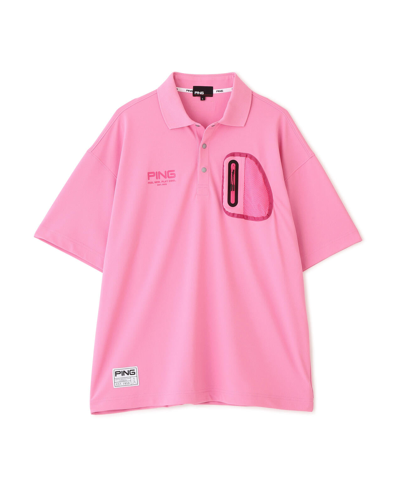 【PING APPAREL】半袖カノコオーバーポロシャツ <GOLD> (MENS)