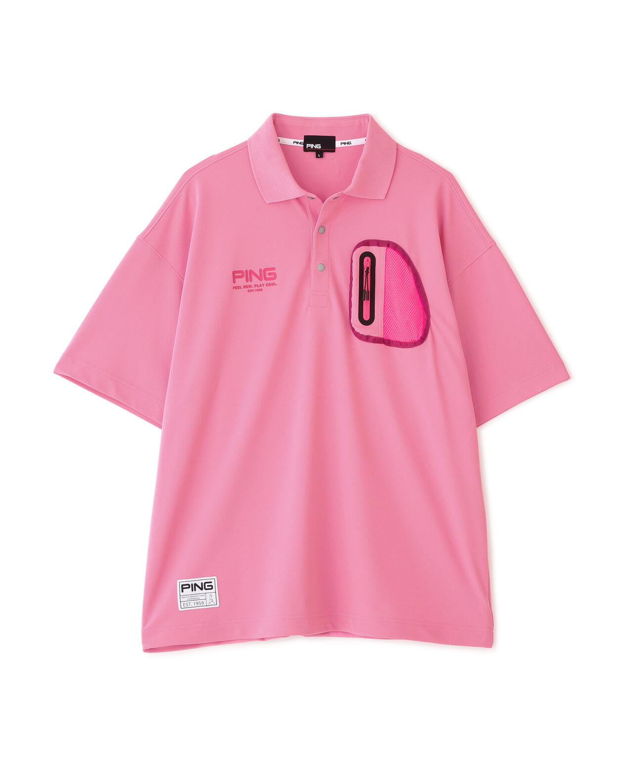【PING APPAREL】半袖カノコオーバーポロシャツ <GOLD> (MENS)