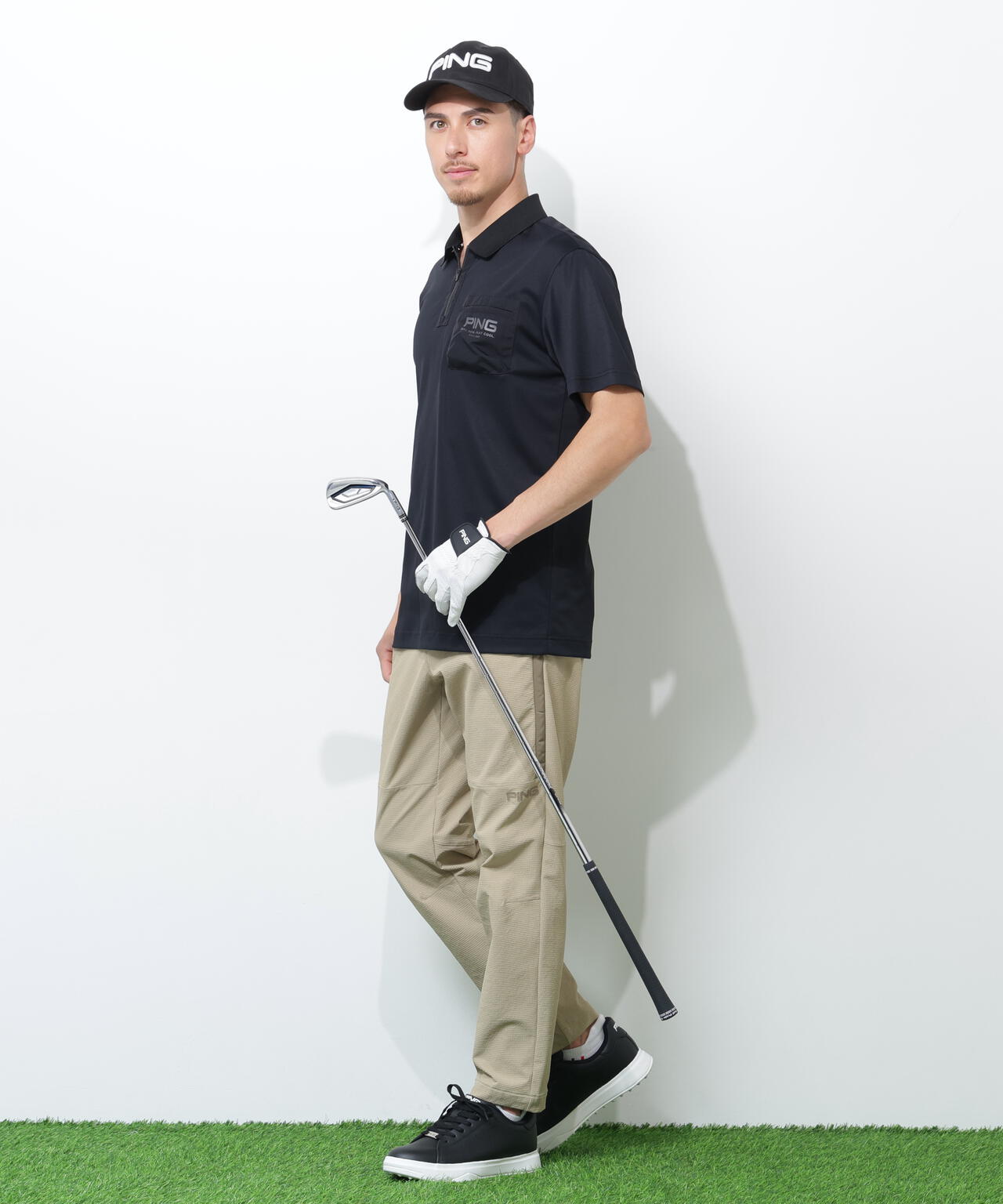 【PING APPAREL】サンベール×クールフローカノコ半袖ポロシャツ <GOLD> (MENS)