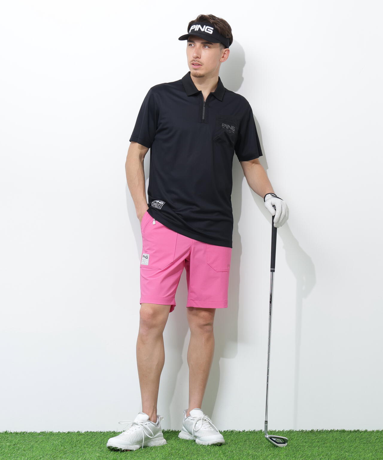 【PING APPAREL】サンベール×クールフローカノコ半袖ポロシャツ <GOLD> (MENS)