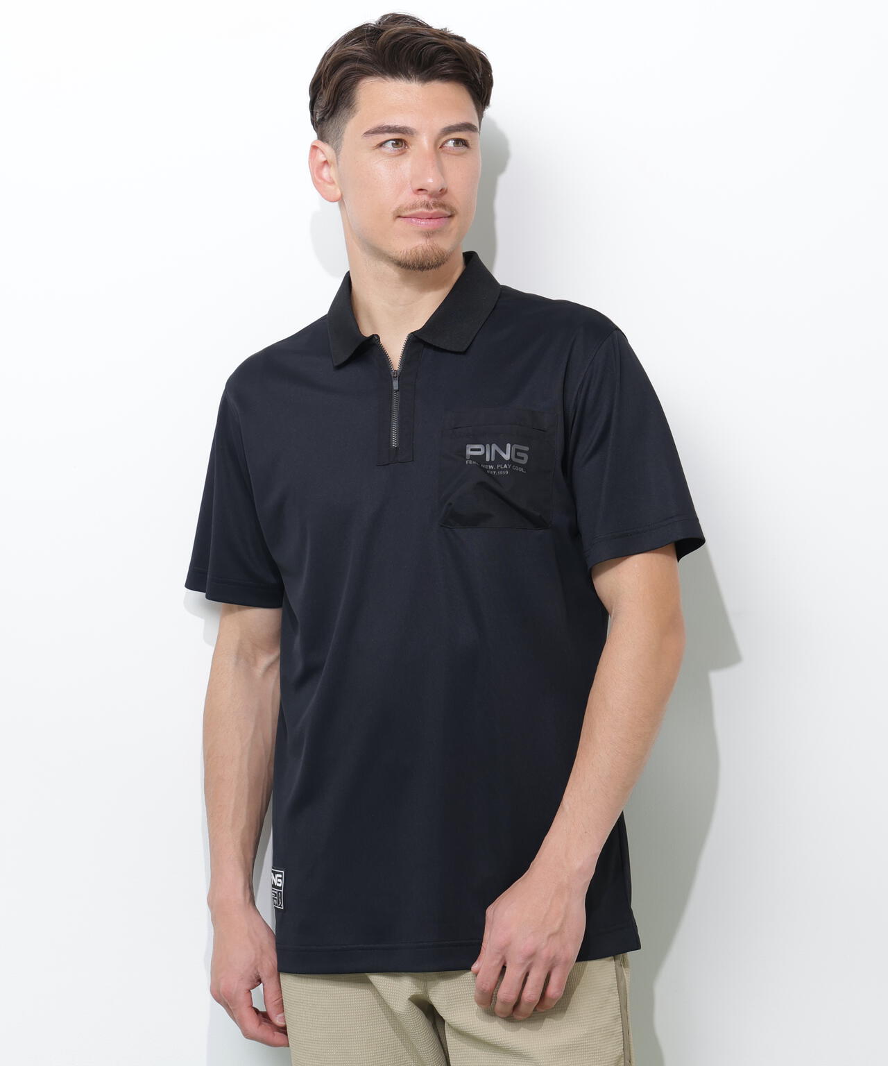 【PING APPAREL】サンベール×クールフローカノコ半袖ポロシャツ <GOLD> (MENS)