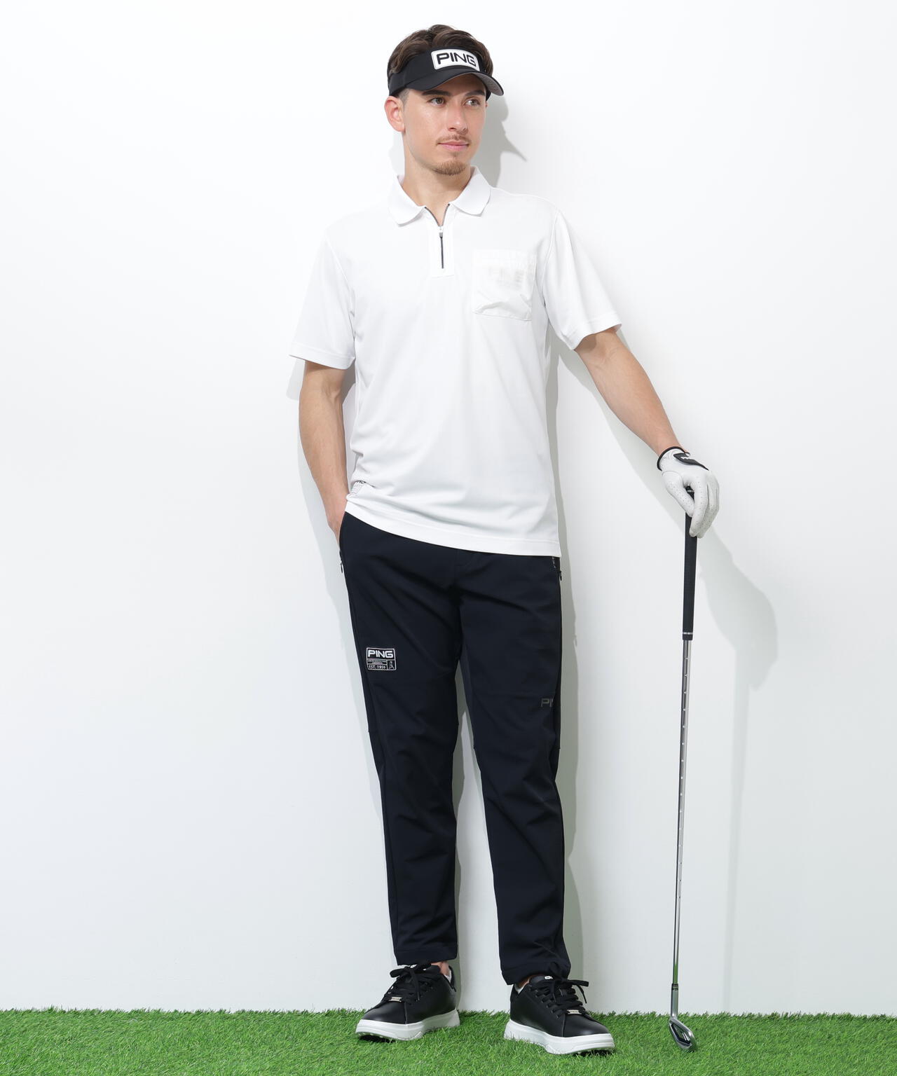 【PING APPAREL】サンベール×クールフローカノコ半袖ポロシャツ <GOLD> (MENS)