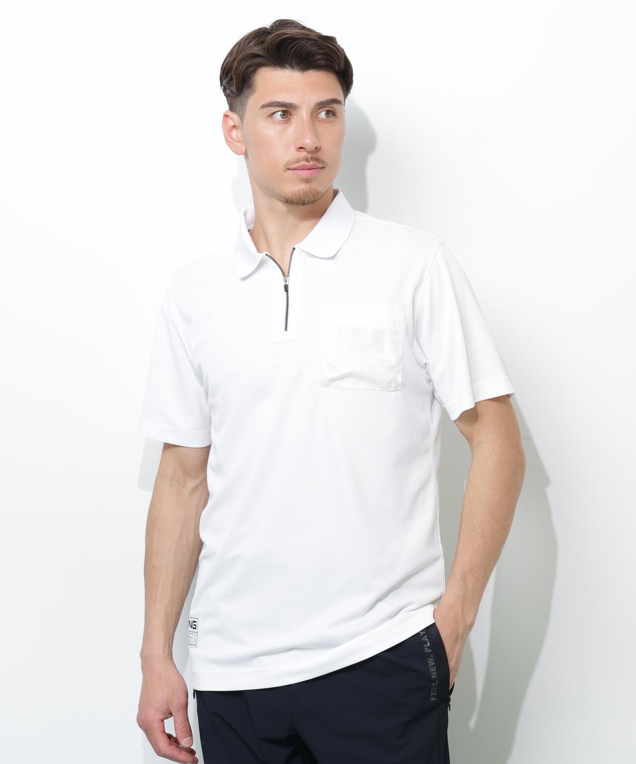 【PING APPAREL】サンベール×クールフローカノコ半袖ポロシャツ <GOLD> (MENS)