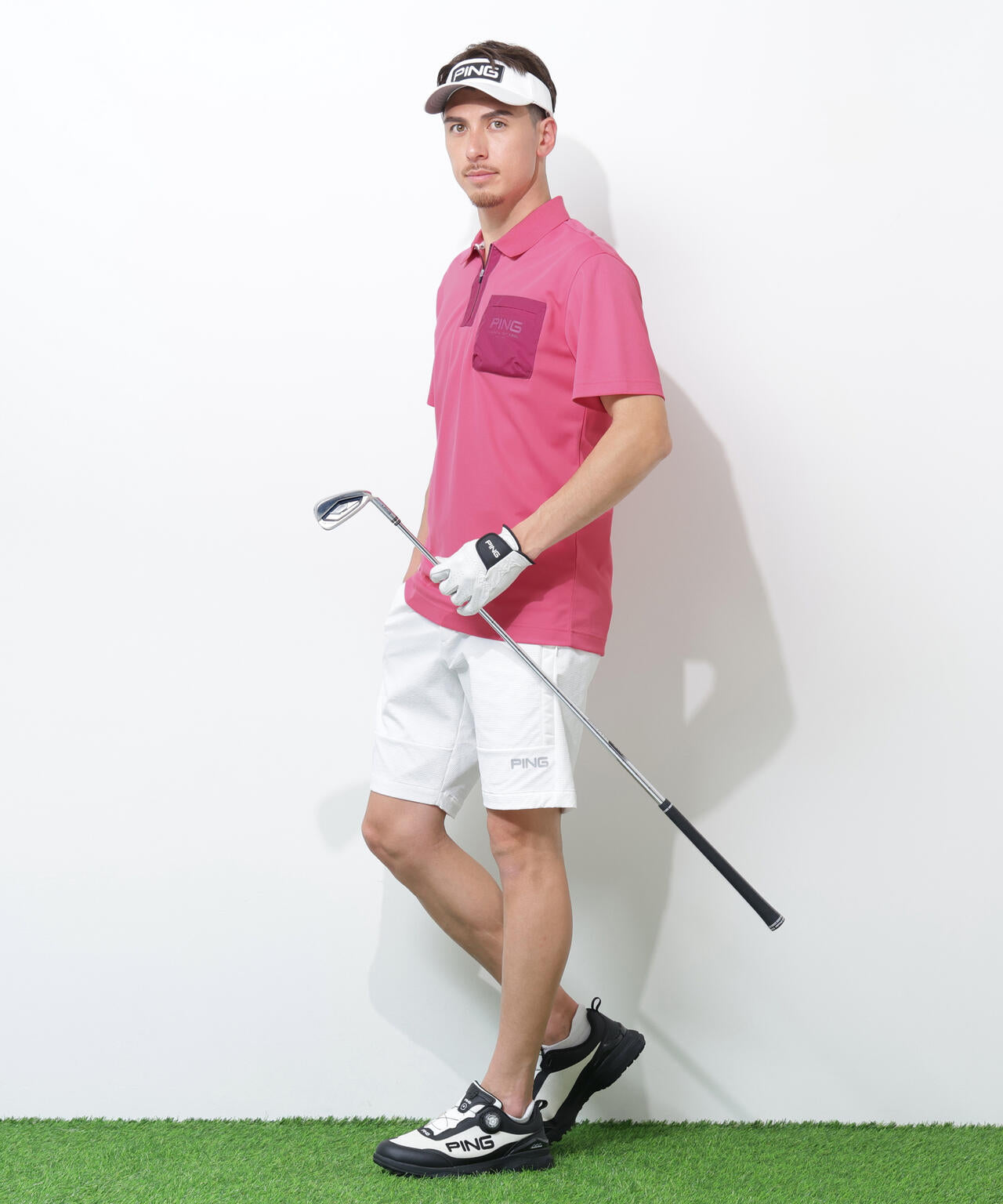 【PING APPAREL】サンベール×クールフローカノコ半袖ポロシャツ <GOLD> (MENS)