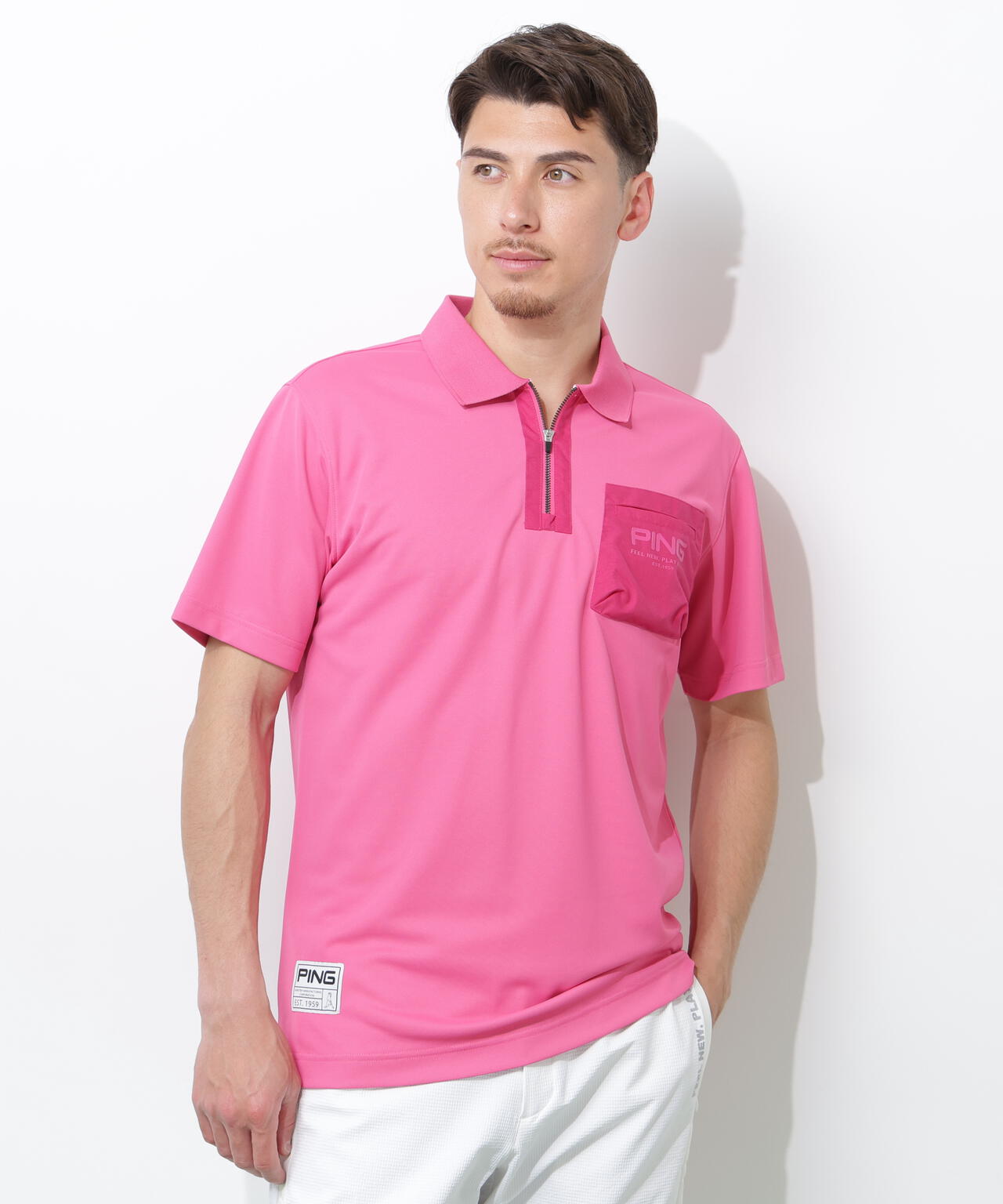 【PING APPAREL】サンベール×クールフローカノコ半袖ポロシャツ <GOLD> (MENS)