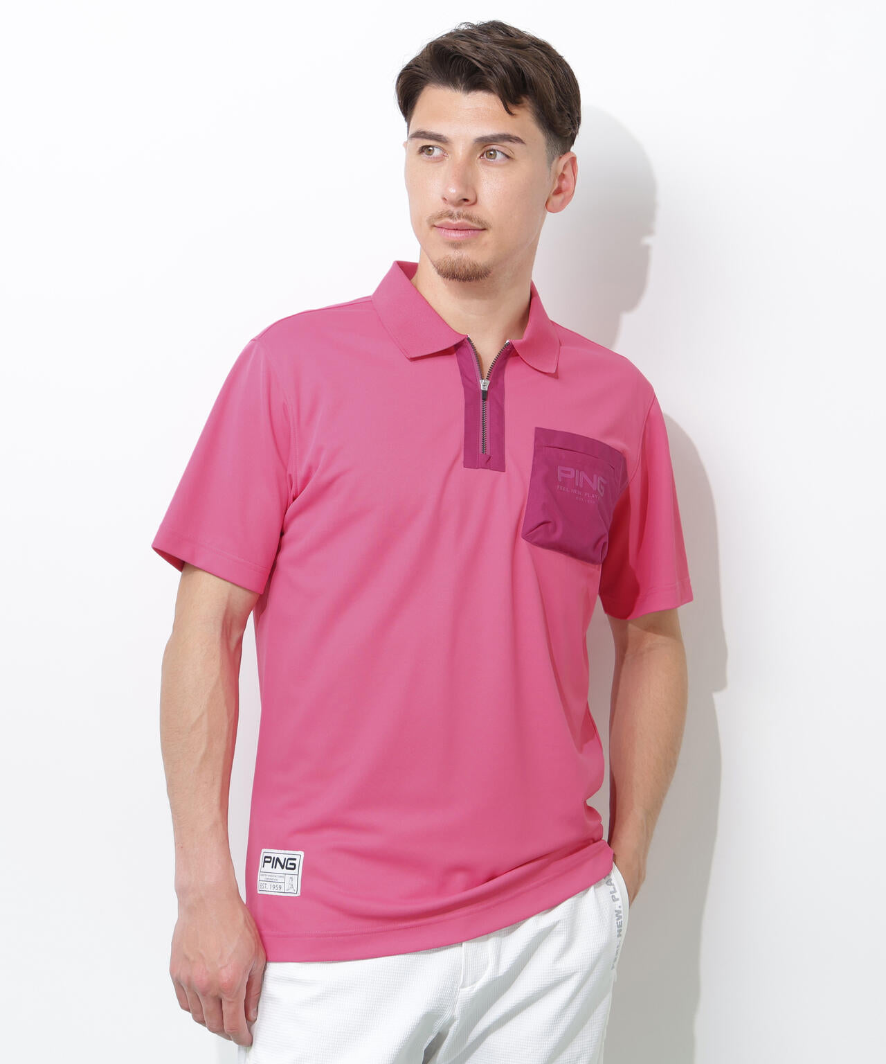 【PING APPAREL】サンベール×クールフローカノコ半袖ポロシャツ <GOLD> (MENS)