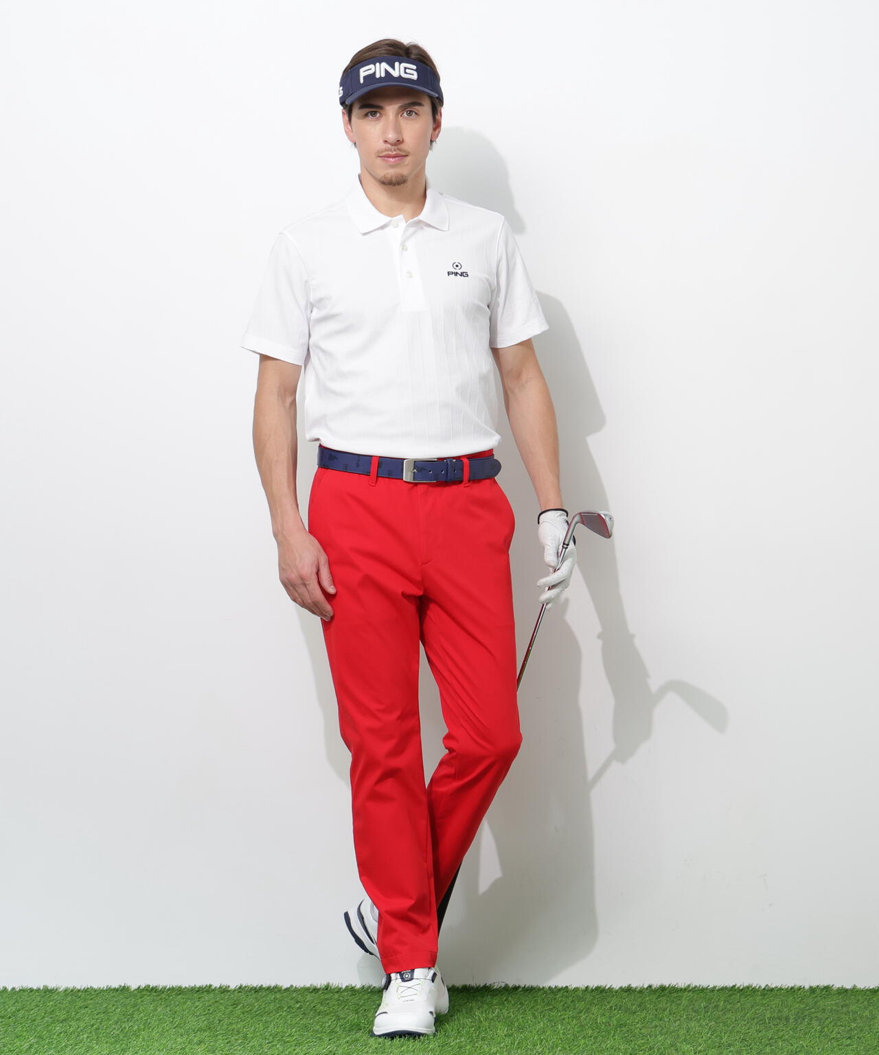 【PING APPAREL】EPIX変形ストレッチカノコ半袖ポロシャツ <NAITVE> (MENS)