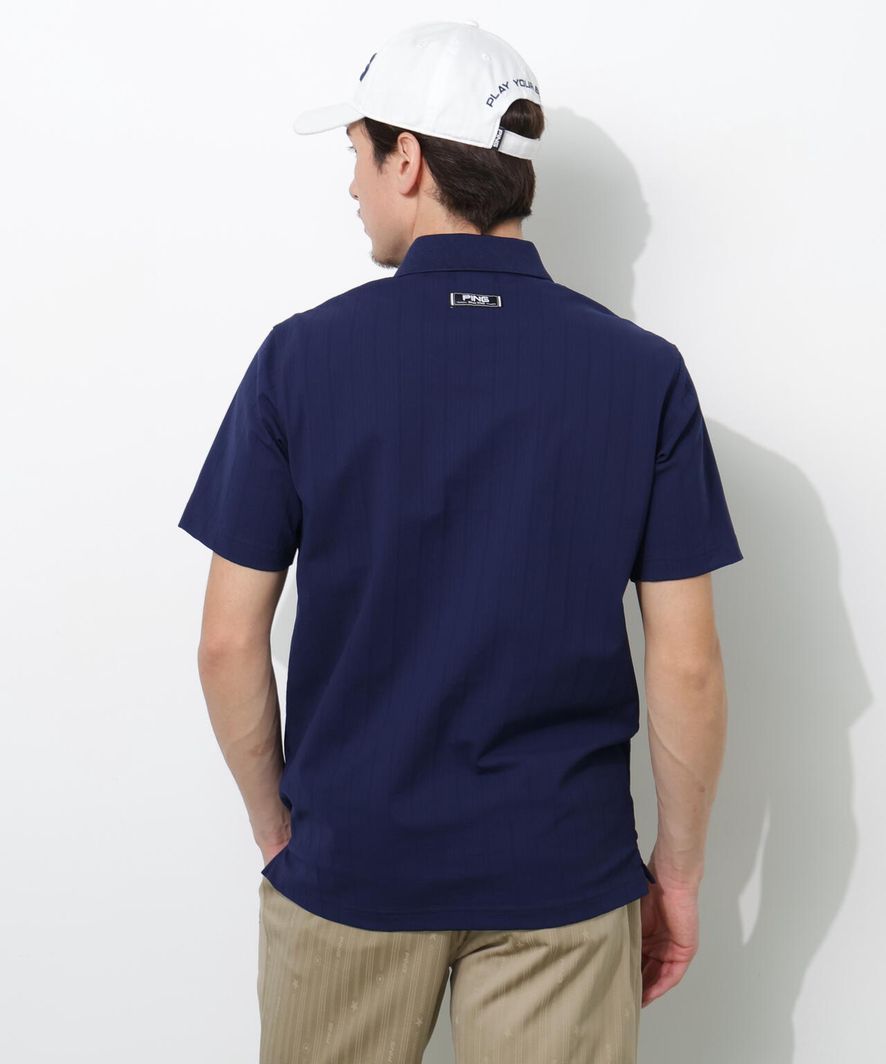【PING APPAREL】EPIX変形ストレッチカノコ半袖ポロシャツ <NAITVE> (MENS)