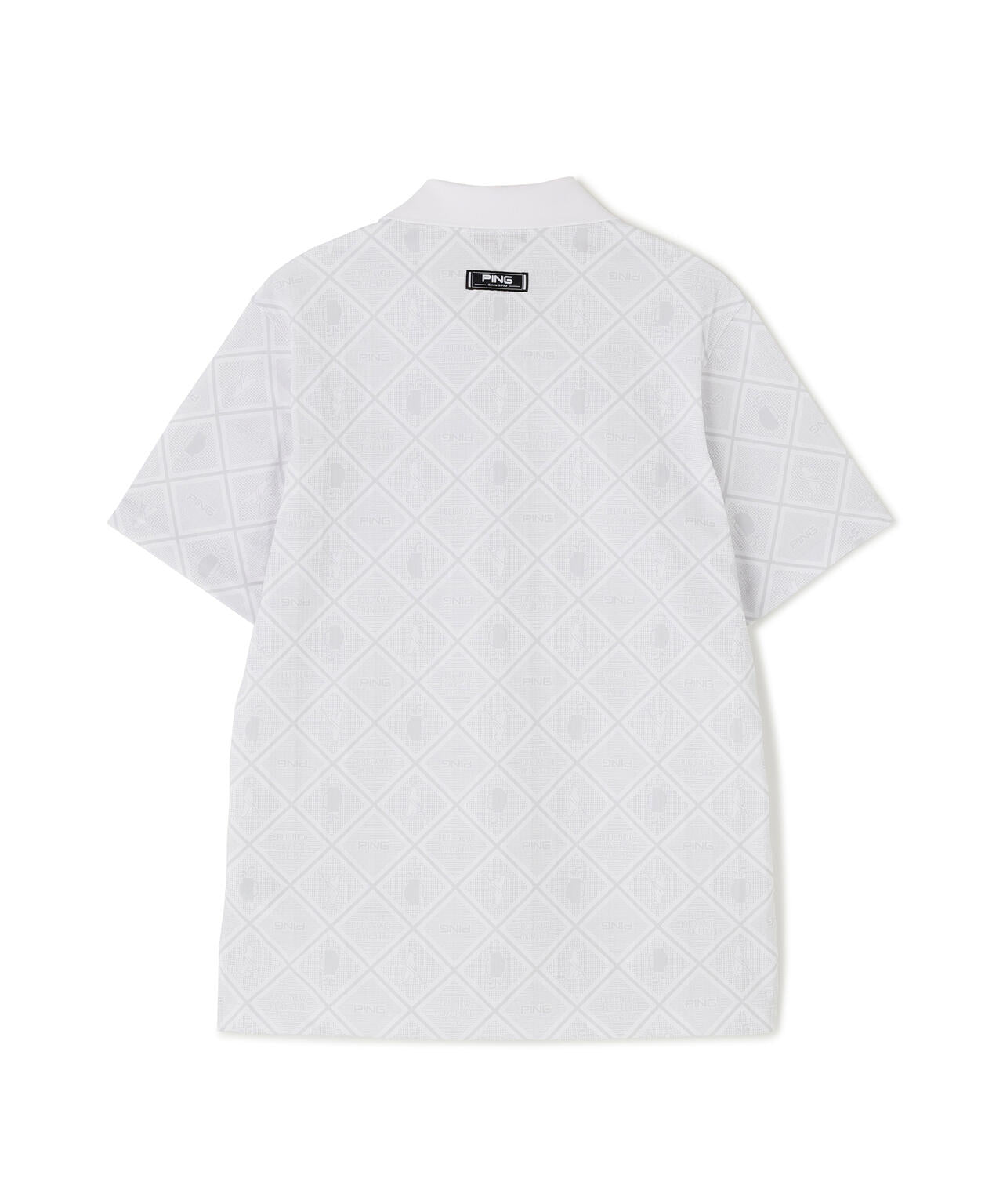 【PING APPAREL】バイアスチェックプリントEPIX変形ストレッチサッカー半袖ポロシャツ <NATIVE> (MENS)