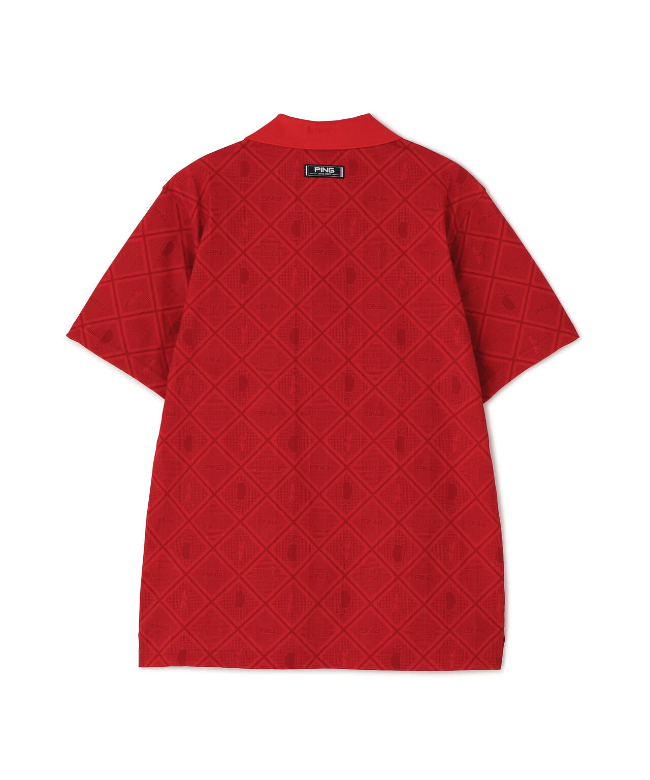 【PING APPAREL】バイアスチェックプリントEPIX変形ストレッチサッカー半袖ポロシャツ <NATIVE> (MENS)