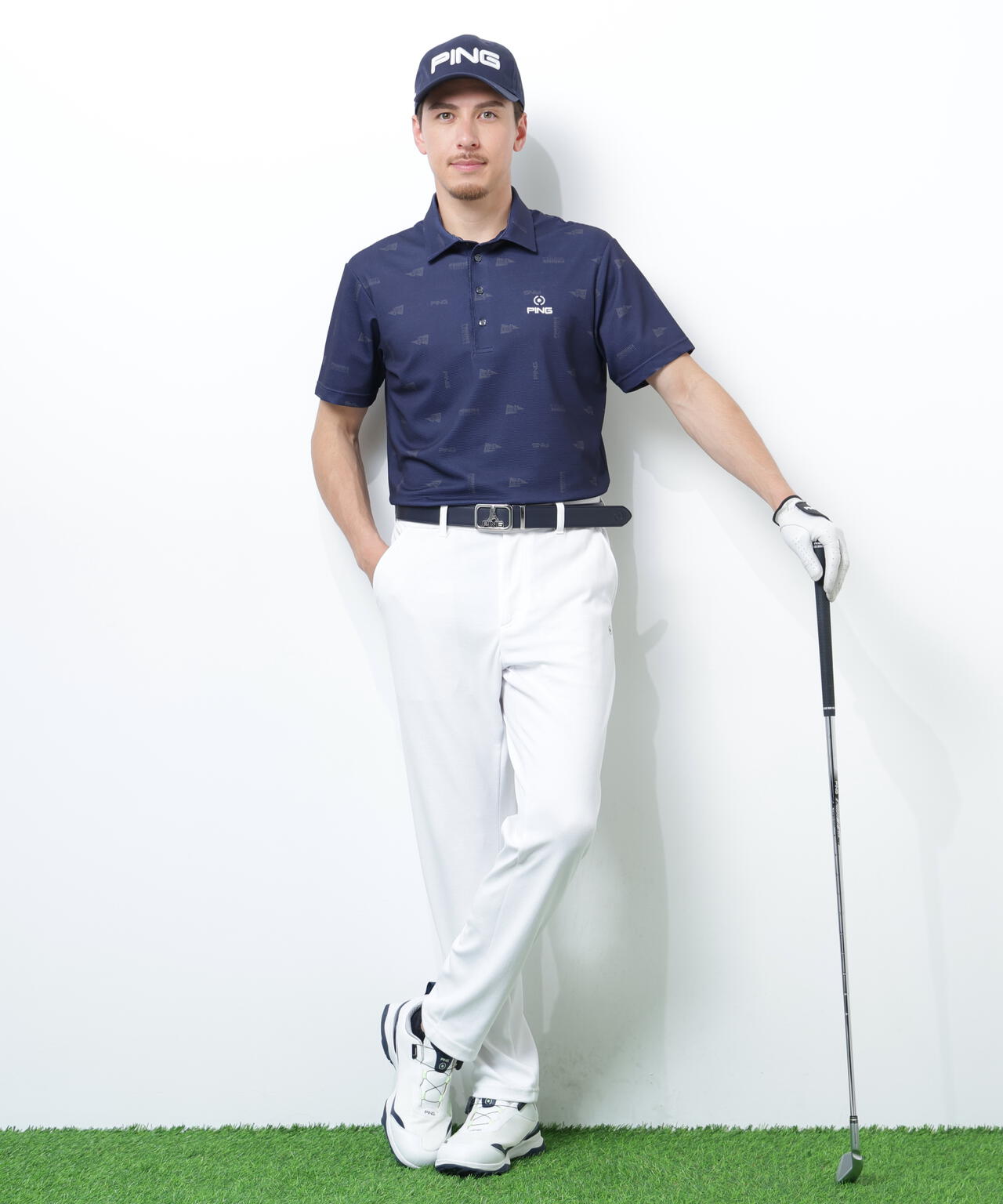 【PING APPAREL】ストレッチミニポップコーン半袖ポロシャツ <NATIVE> (MENS)