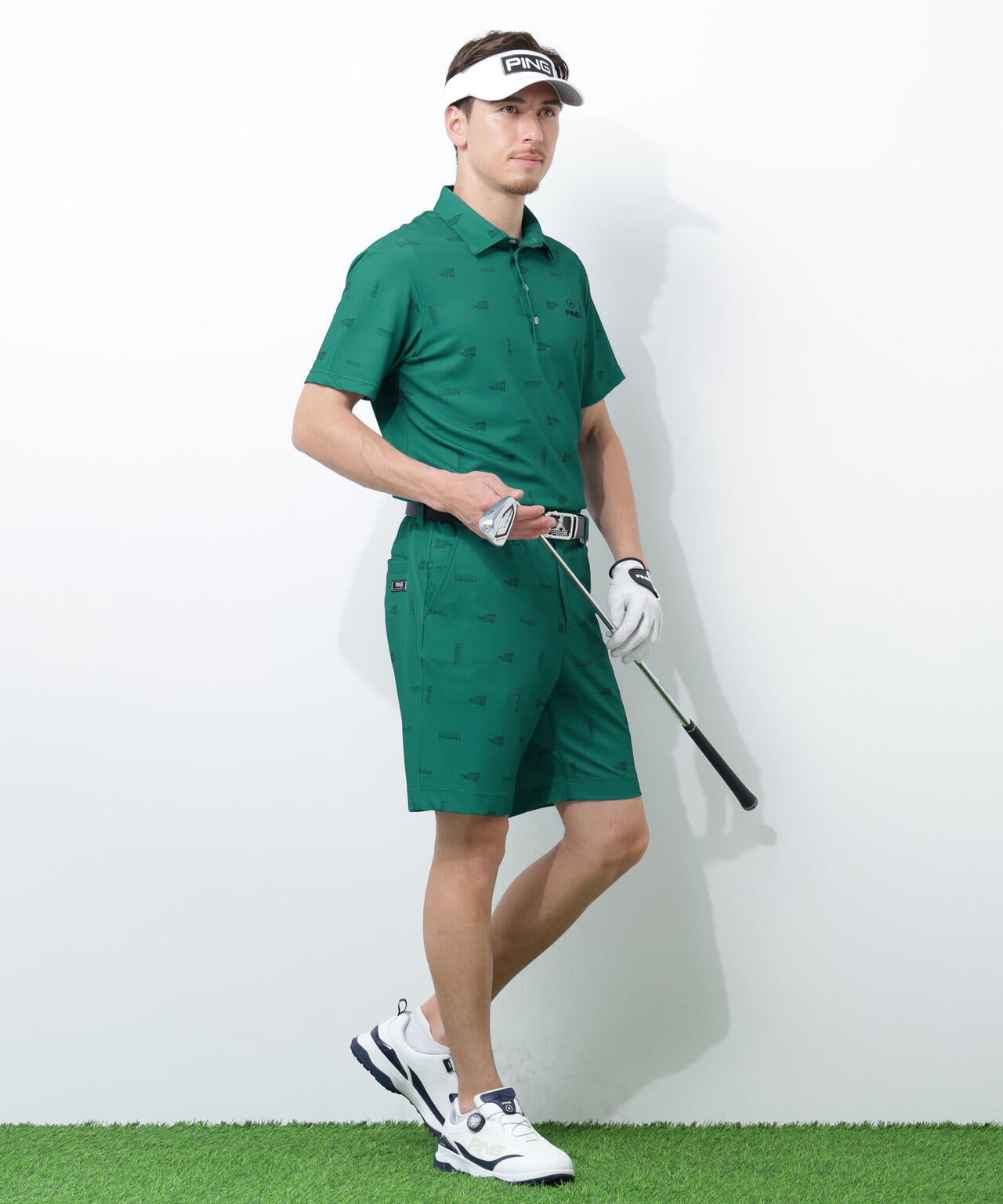 【PING APPAREL】ストレッチミニポップコーン半袖ポロシャツ <NATIVE> (MENS)