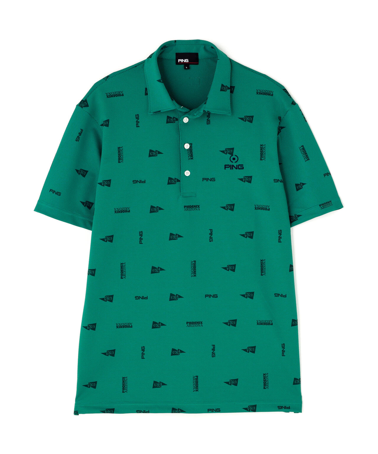【PING APPAREL】ストレッチミニポップコーン半袖ポロシャツ <NATIVE> (MENS)
