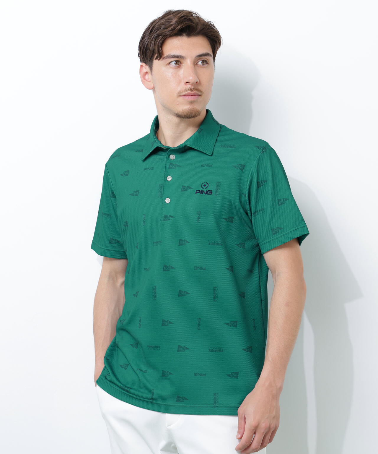 【PING APPAREL】ストレッチミニポップコーン半袖ポロシャツ <NATIVE> (MENS)