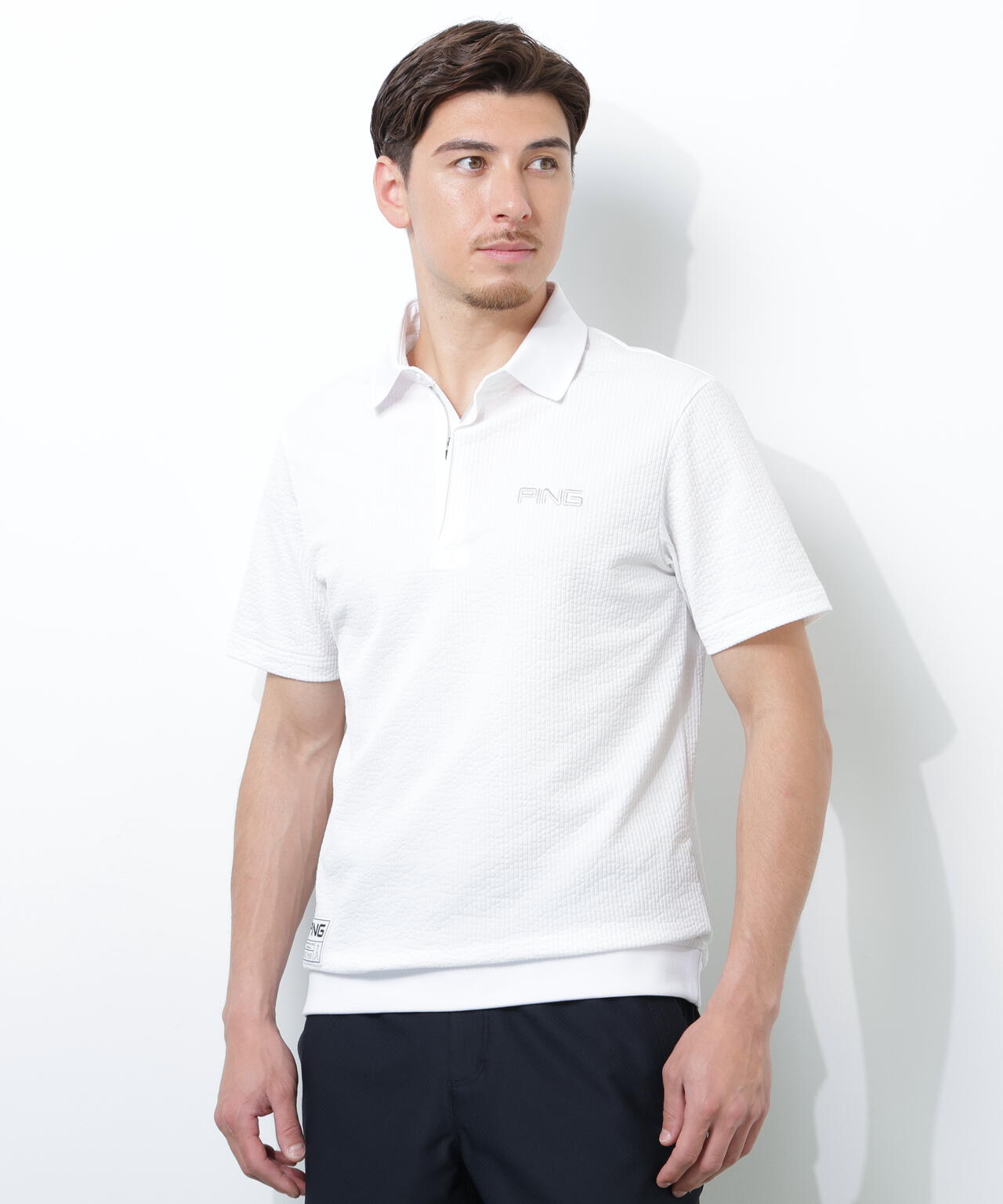 【PING APPAREL】PEサッカー半袖ポロシャツ <GOLD> (MENS)