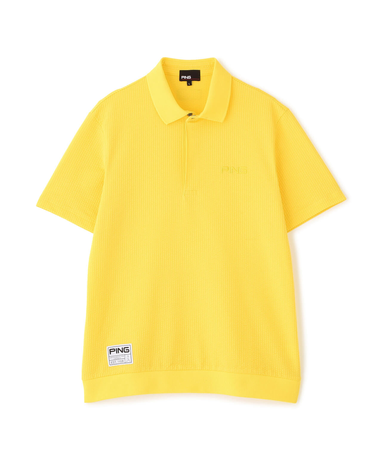 【PING APPAREL】PEサッカー半袖ポロシャツ <GOLD> (MENS)