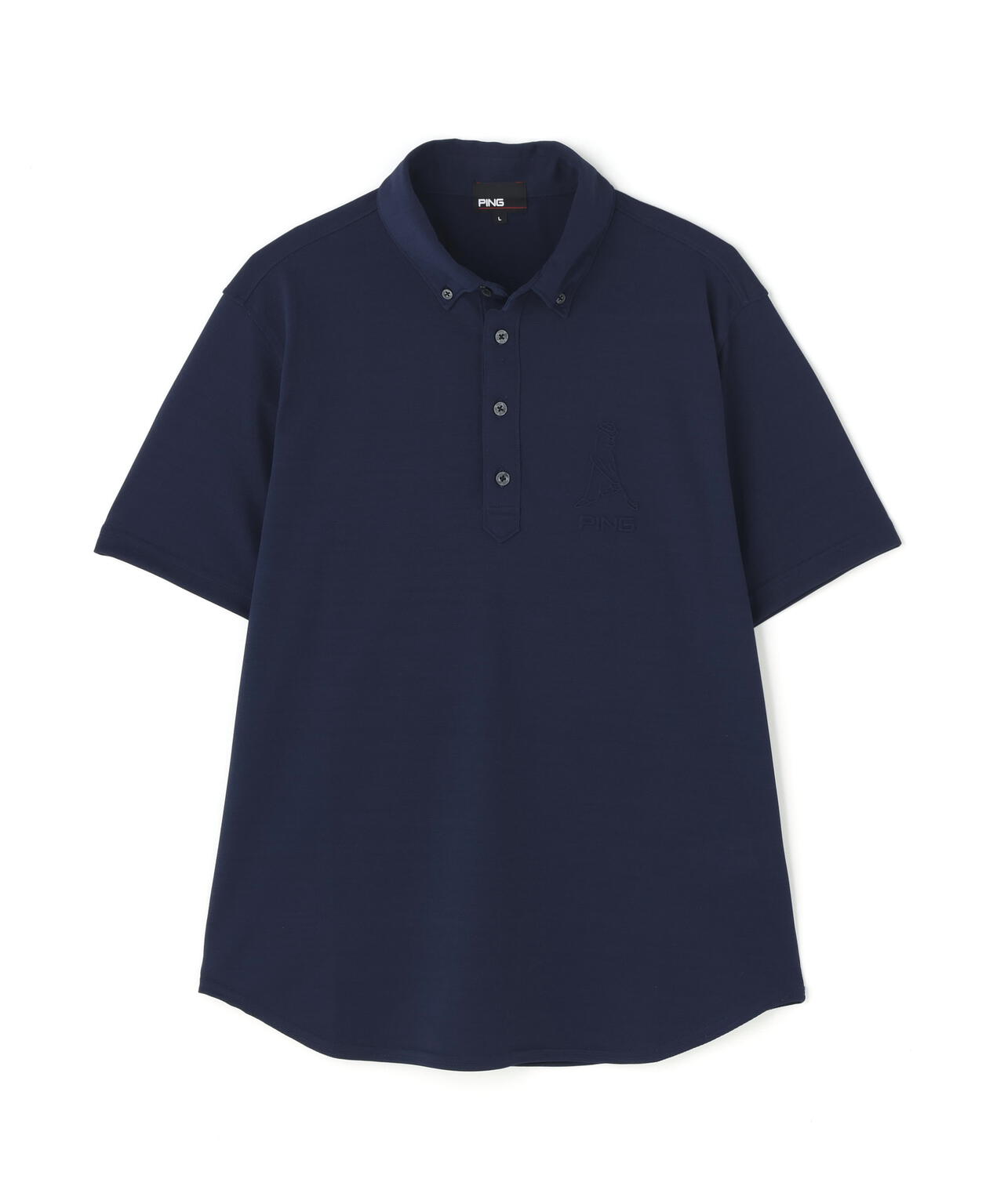 【PING APPAREL】Mr.PINGエンボスカノコ レイブロック半袖ボタンダウンシャツ <NAITVE> (MENS)