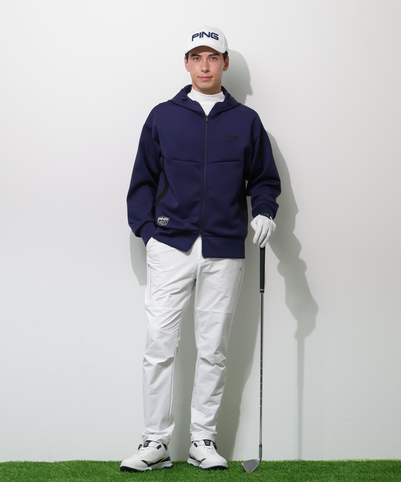 【PING APPAREL】ダンボールニットフルジップフーディー <GOLD> (MENS)
