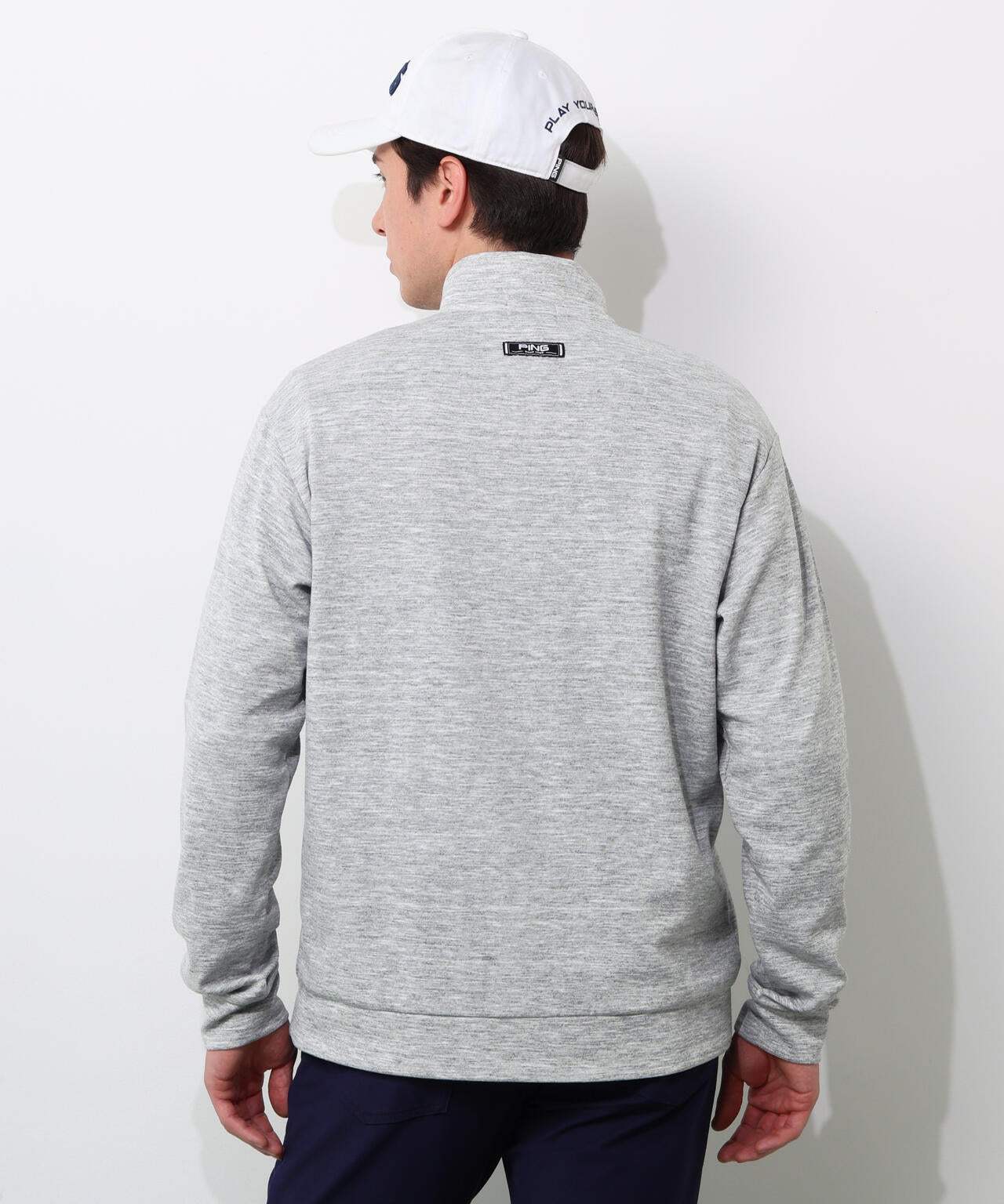 【PING APPAREL】全方向ストレッチダブルフェイスドライミックスアイストーンハーフジップカットソー <NATIVE> (MENS)