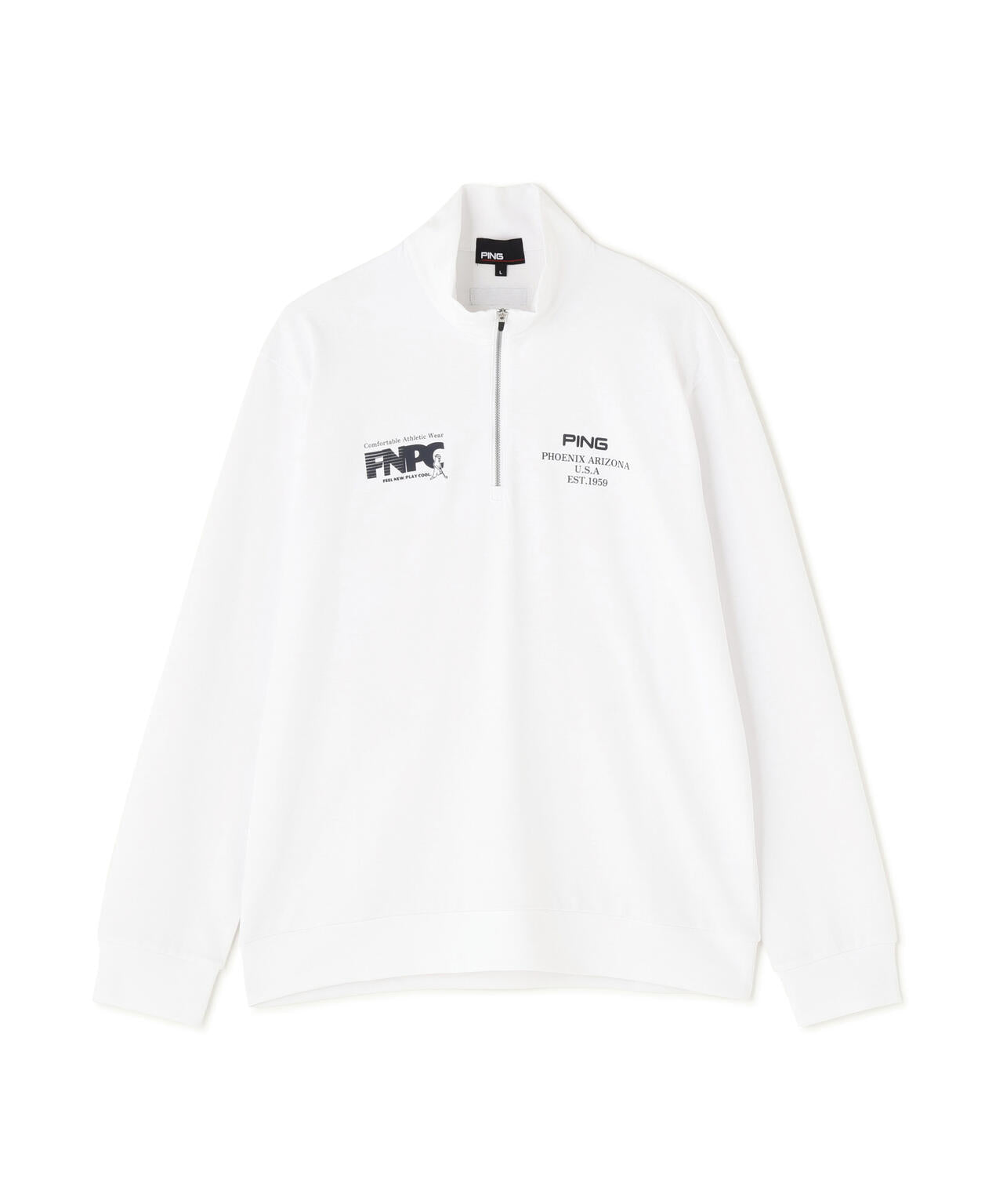 【PING APPAREL】全方向ストレッチダブルフェイスドライミックスアイストーンハーフジップカットソー <NATIVE> (MENS)