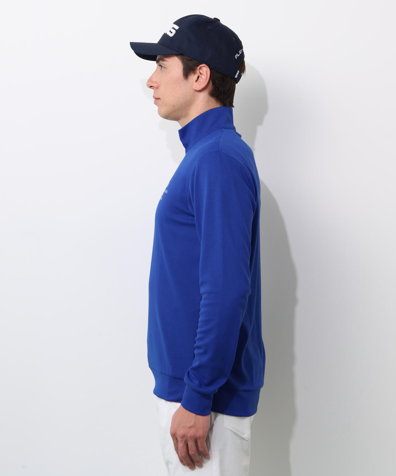 【PING APPAREL】全方向ストレッチダブルフェイスドライミックスアイストーンハーフジップカットソー <NATIVE> (MENS)