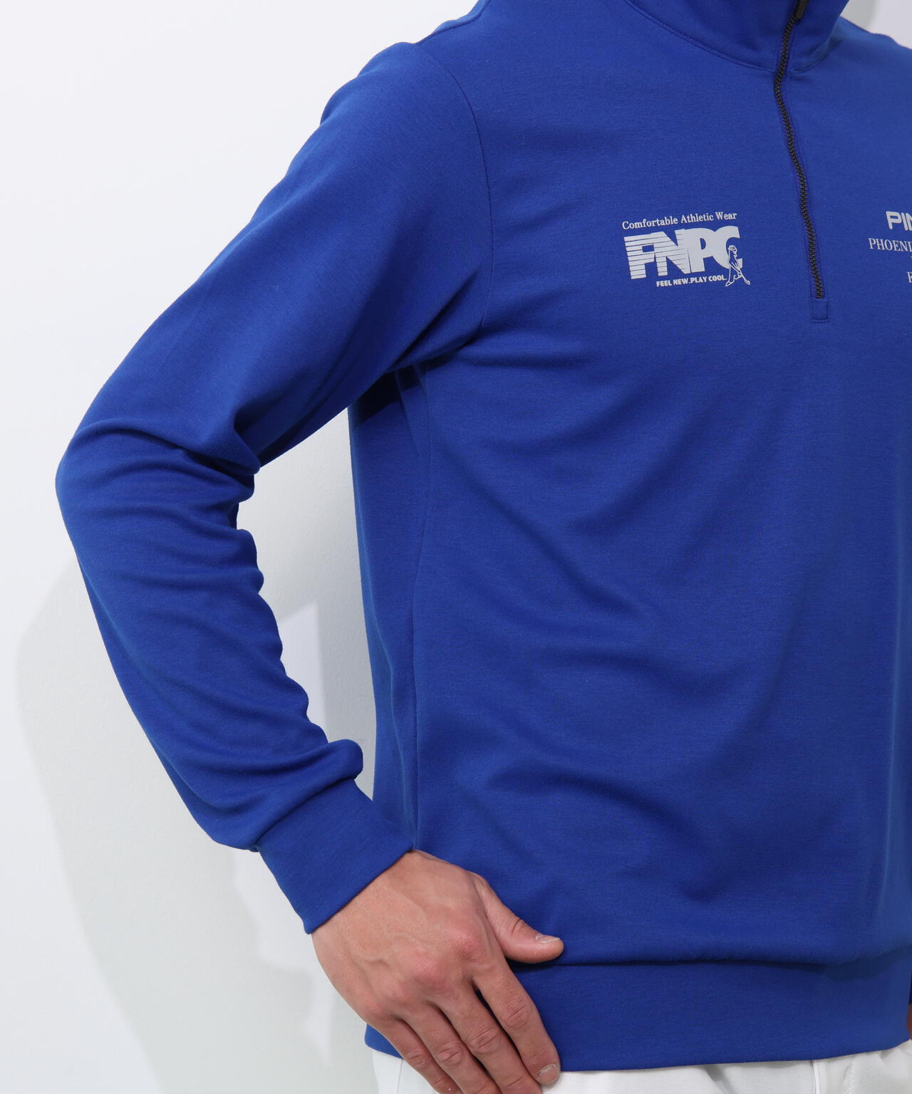 【PING APPAREL】全方向ストレッチダブルフェイスドライミックスアイストーンハーフジップカットソー <NATIVE> (MENS)