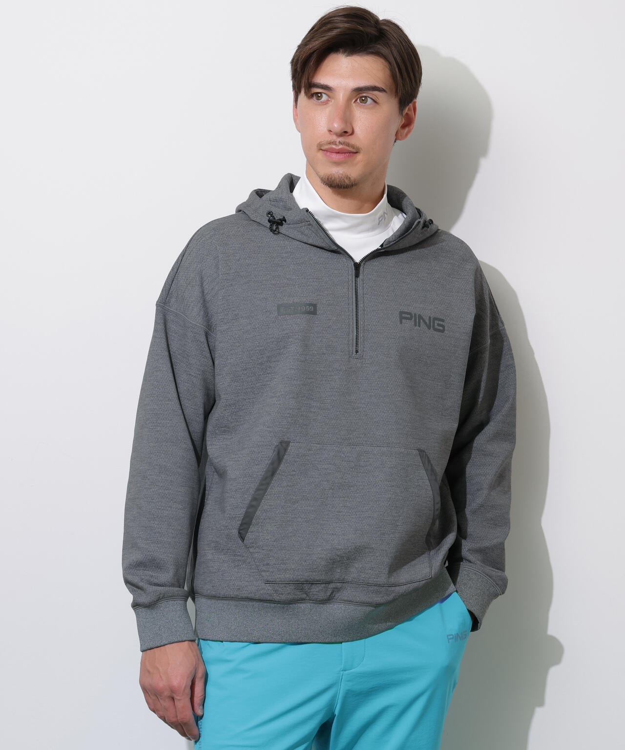 【PING APPAREL】全方向ストレッチ接結裏メッシュハーフジップスウェットフーディ <PERFORMANCE> (MENS)