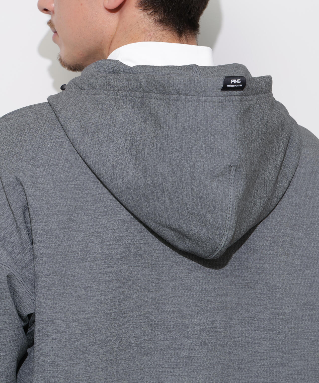 【PING APPAREL】全方向ストレッチ接結裏メッシュハーフジップスウェットフーディ <PERFORMANCE> (MENS)