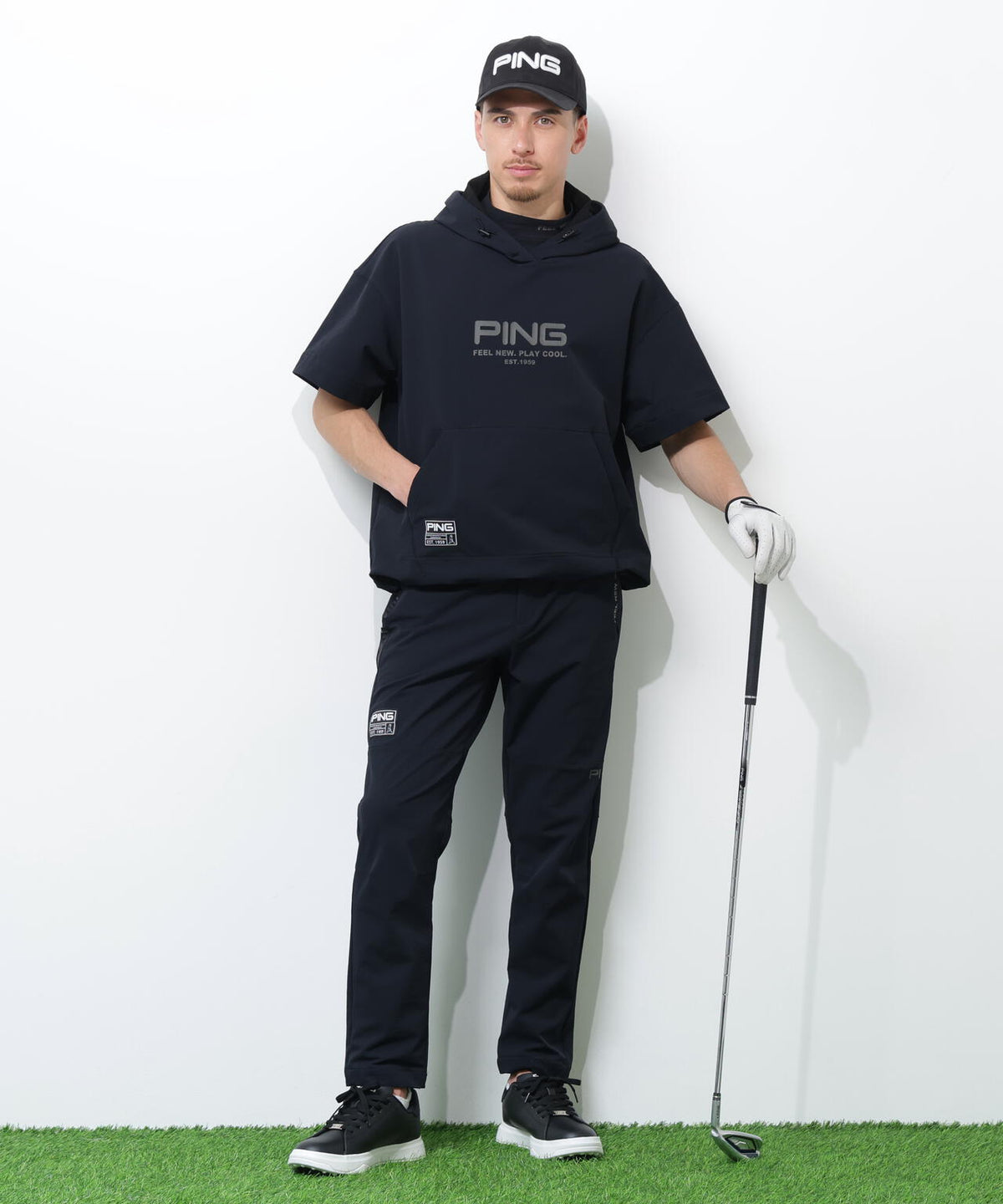 【PING APPAREL】半袖フーディプルオーバー <GOLD> (MENS)