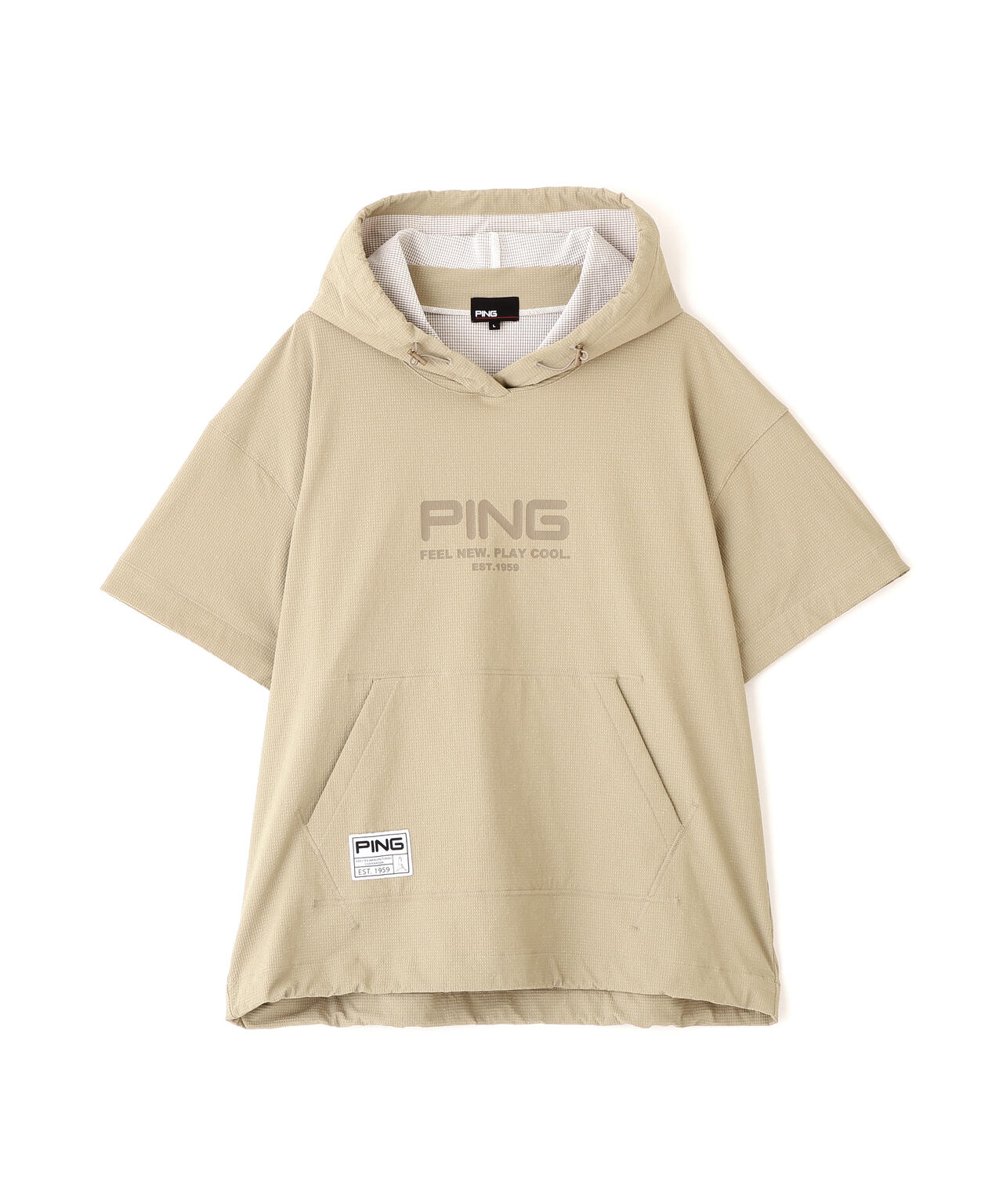 【PING APPAREL】遮熱変形カノコ半袖フーディプルオーバー <GOLD> (MENS)