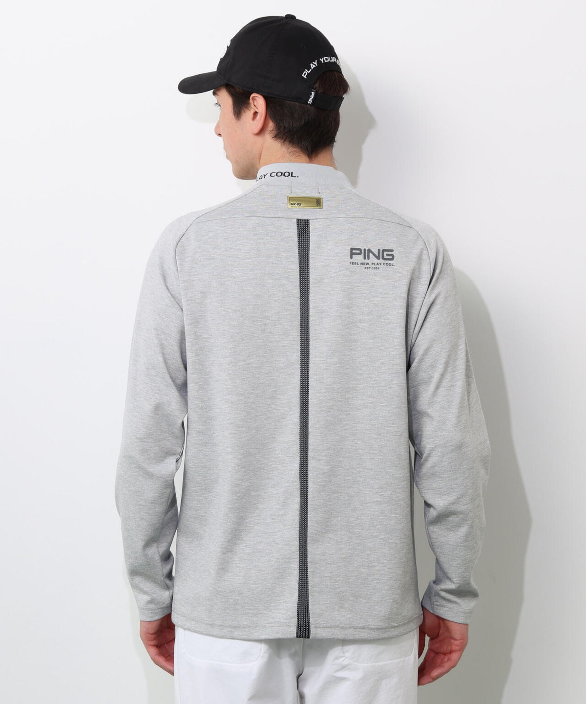 【PING APPAREL】冷感ポンチハイネックシャツ <GOLD> (MENS)