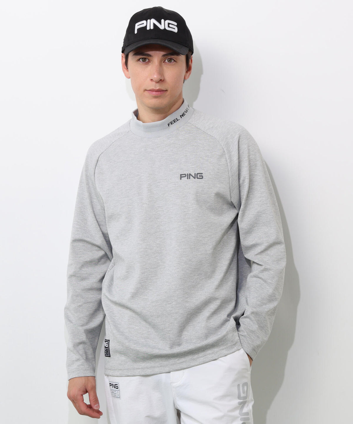 【PING APPAREL】冷感ポンチハイネックシャツ <GOLD> (MENS)