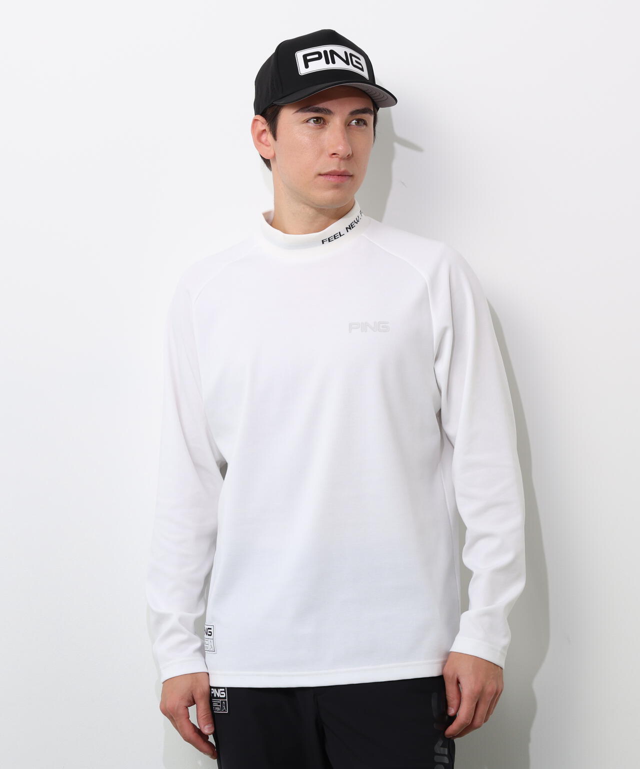 【PING APPAREL】冷感ポンチハイネックシャツ <GOLD> (MENS)