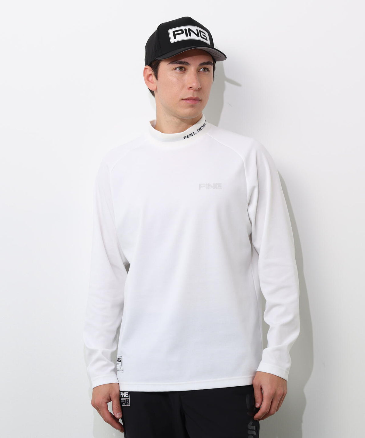 【PING APPAREL】冷感ポンチハイネックシャツ <GOLD> (MENS)