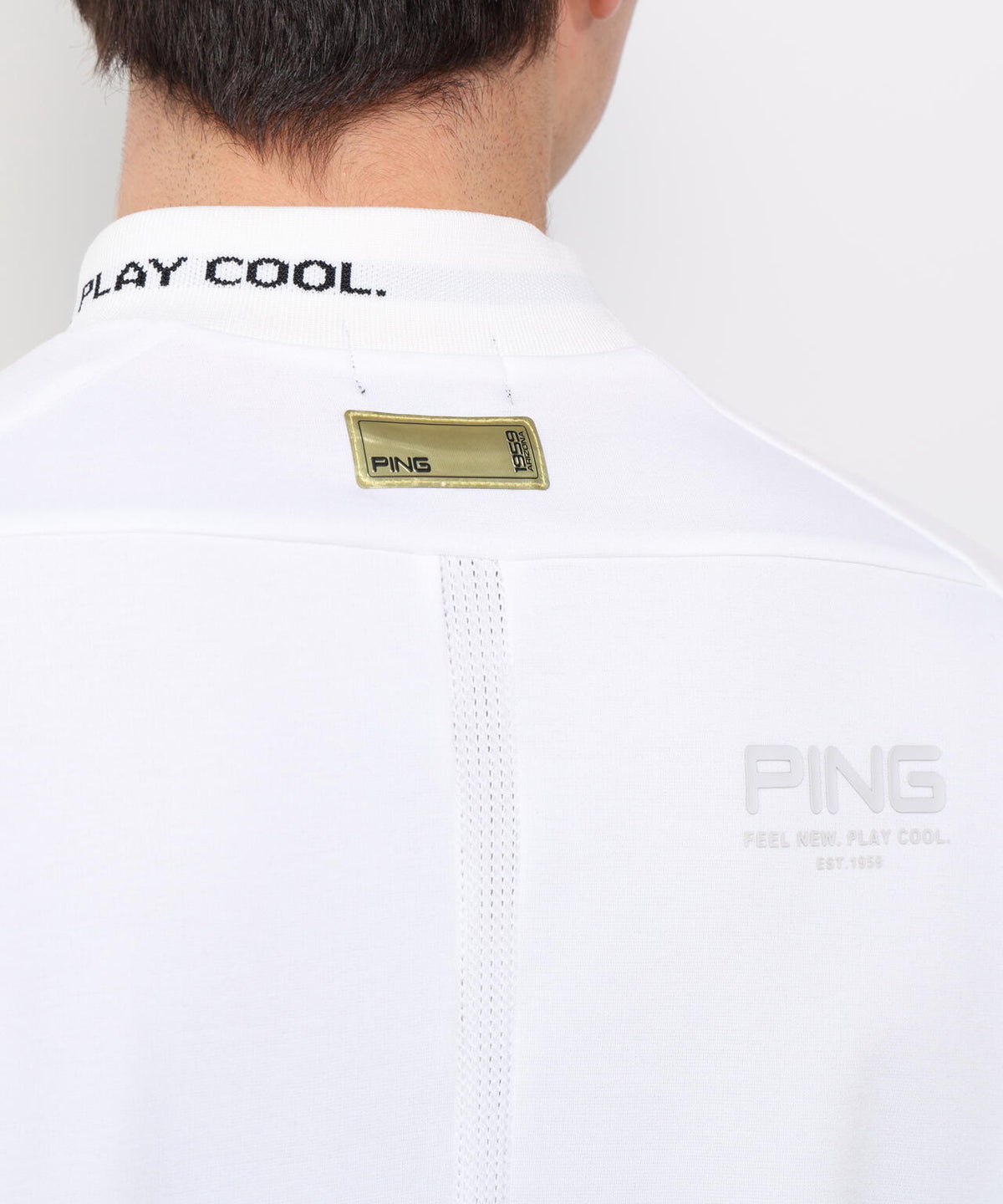 【PING APPAREL】冷感ポンチハイネックシャツ <GOLD> (MENS)