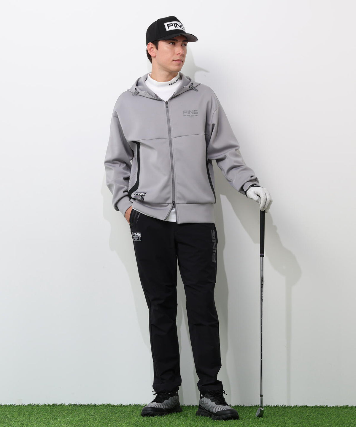 【PING APPAREL】冷感ポンチハイネックシャツ <GOLD> (MENS)