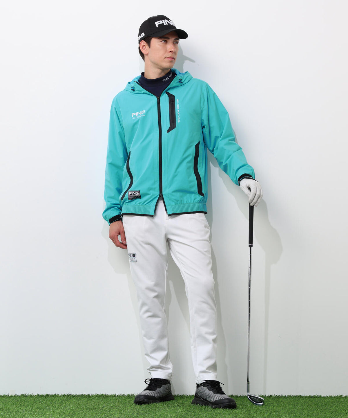【PING APPAREL】冷感ポンチハイネックシャツ <GOLD> (MENS)