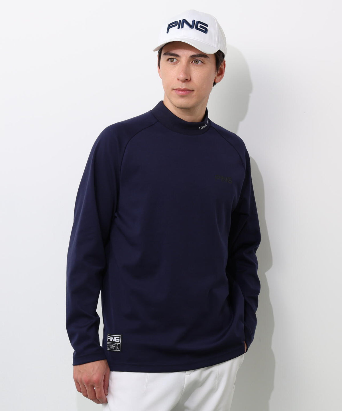 【PING APPAREL】冷感ポンチハイネックシャツ <GOLD> (MENS)