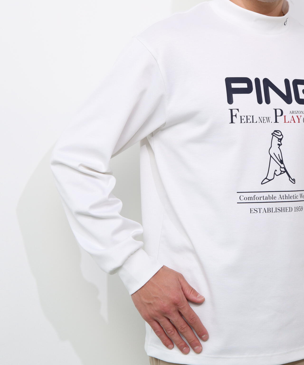 【PING APPAREL】冷感ポンチハイネックシャツ <NATIVE> (MENS)